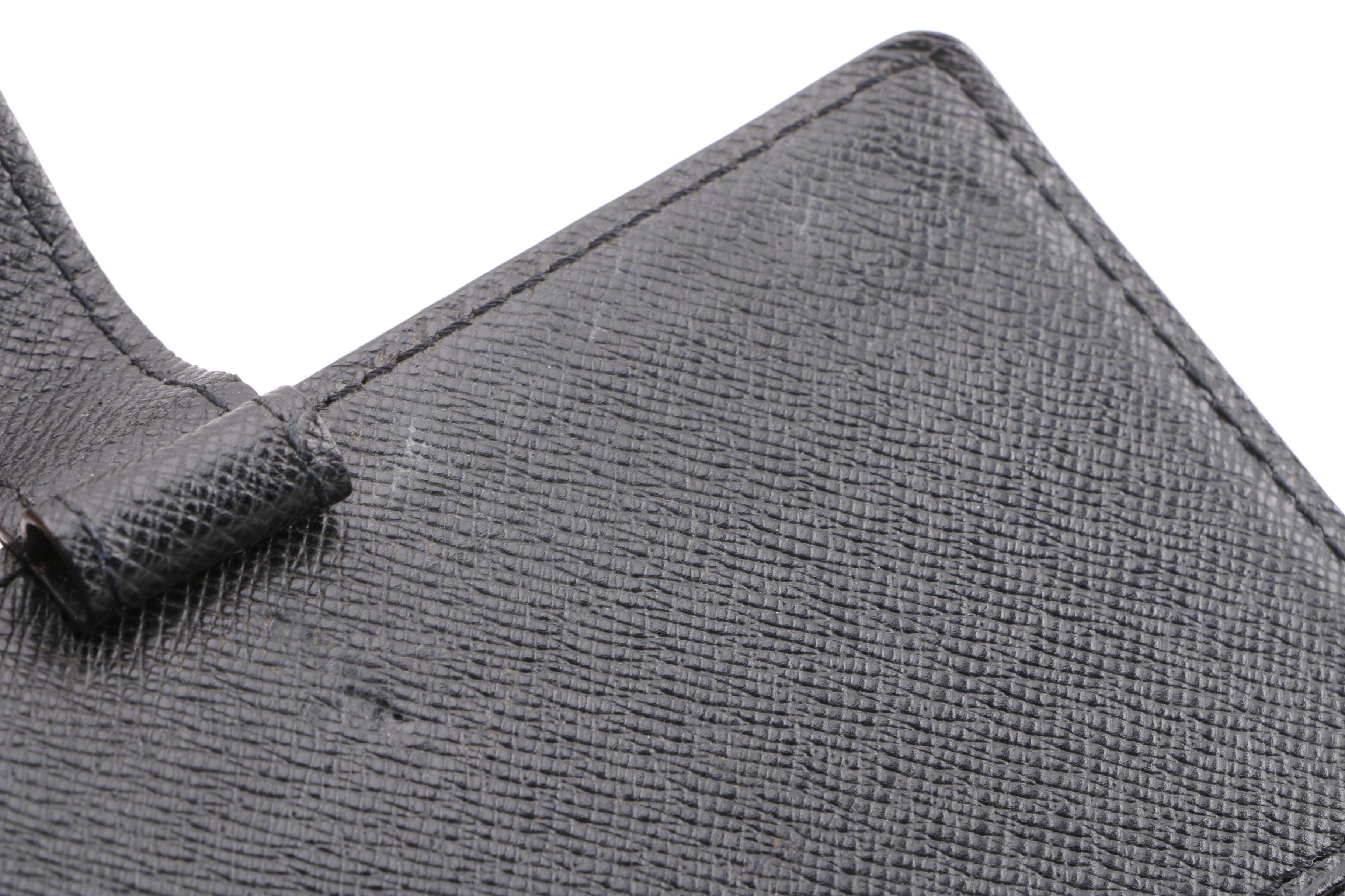 1999 Louis Vuitton Black Epi Leather Small Ring Agenda Planner