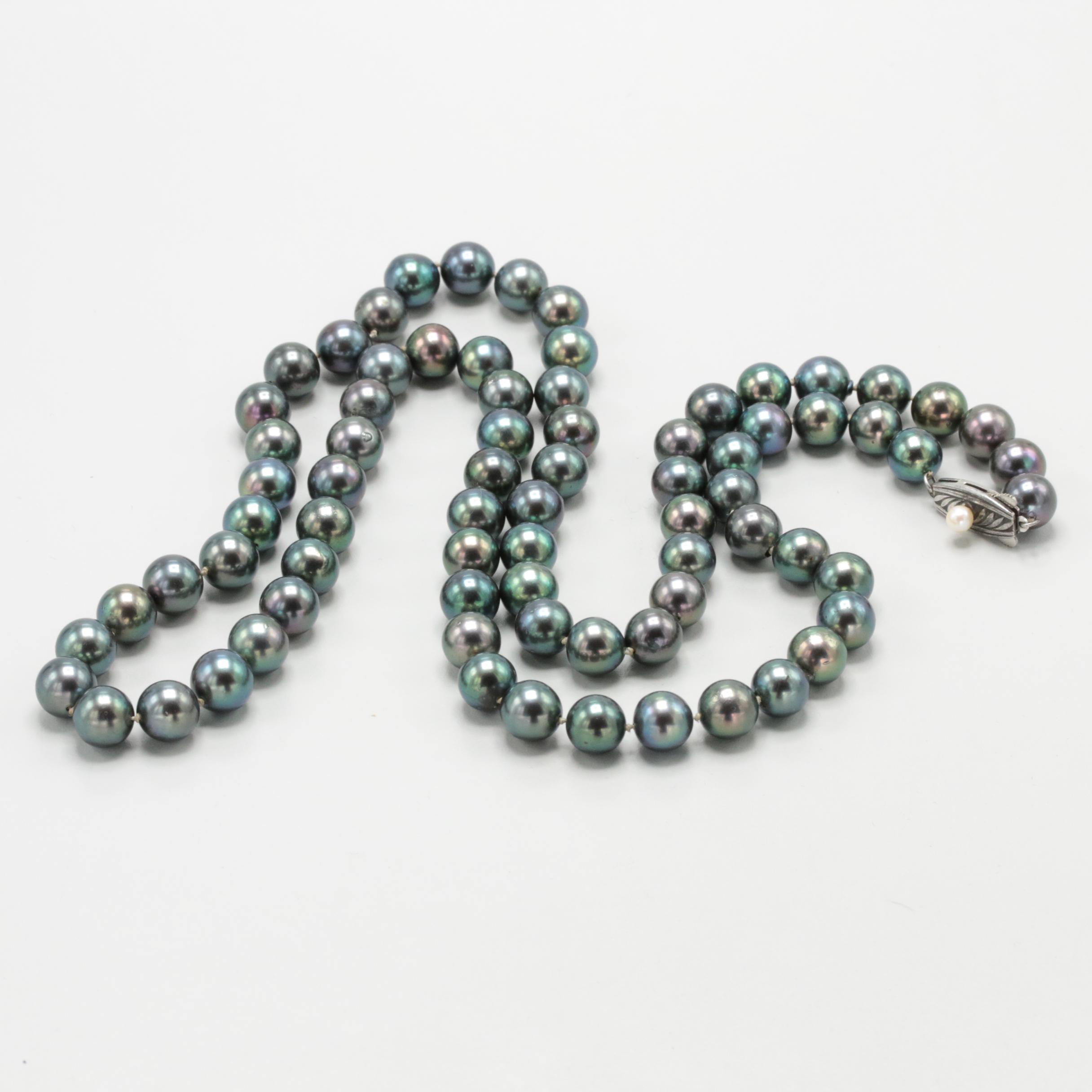 Mikimoto Sterling Silver Cultured Pearl Single Strand with Envelope Pouch