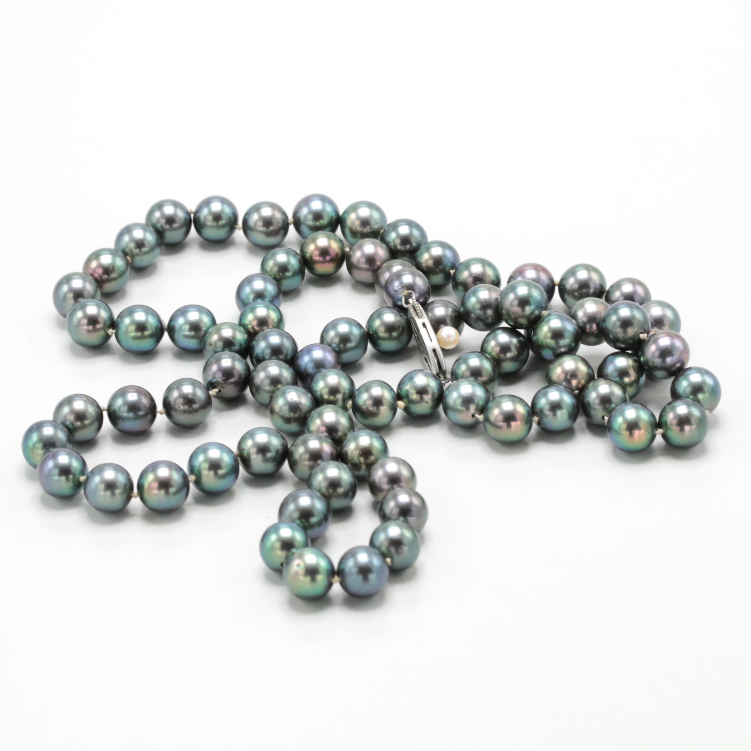 Mikimoto Sterling Silver Cultured Pearl Single Strand with Envelope Pouch