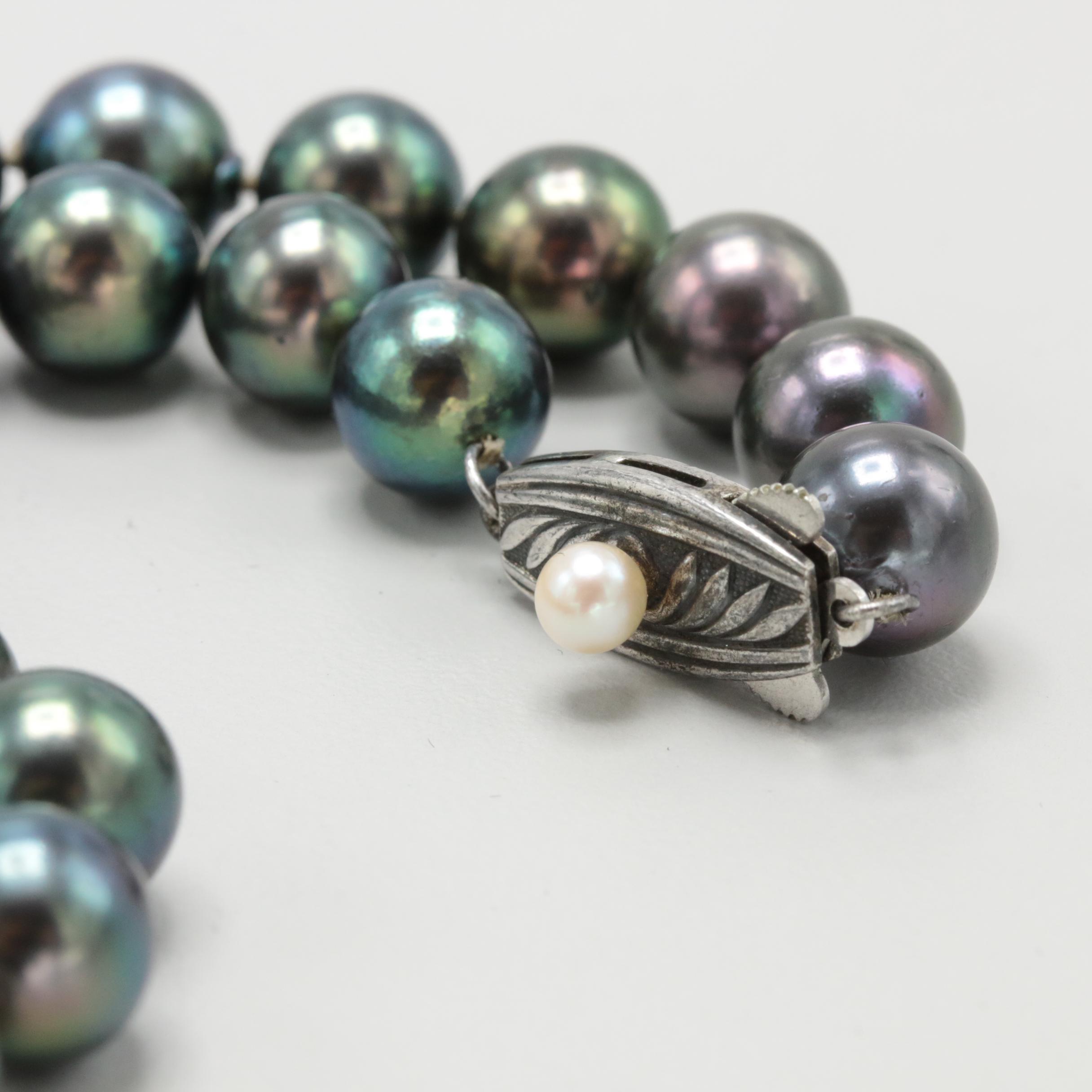 Mikimoto Sterling Silver Cultured Pearl Single Strand with Envelope Pouch