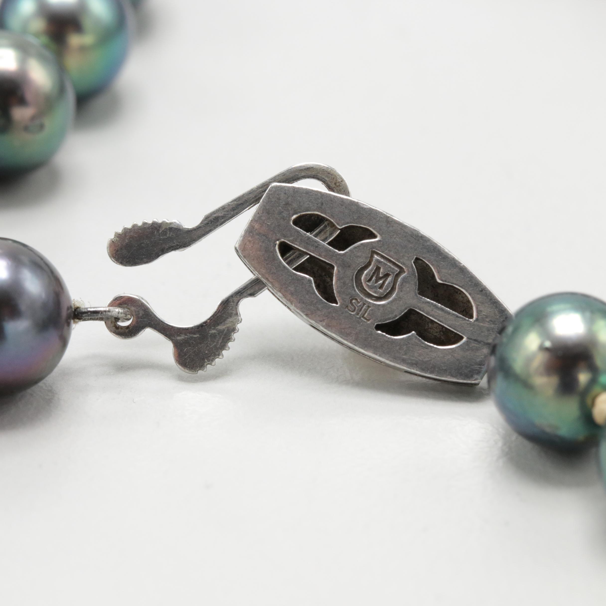 Mikimoto Sterling Silver Cultured Pearl Single Strand with Envelope Pouch