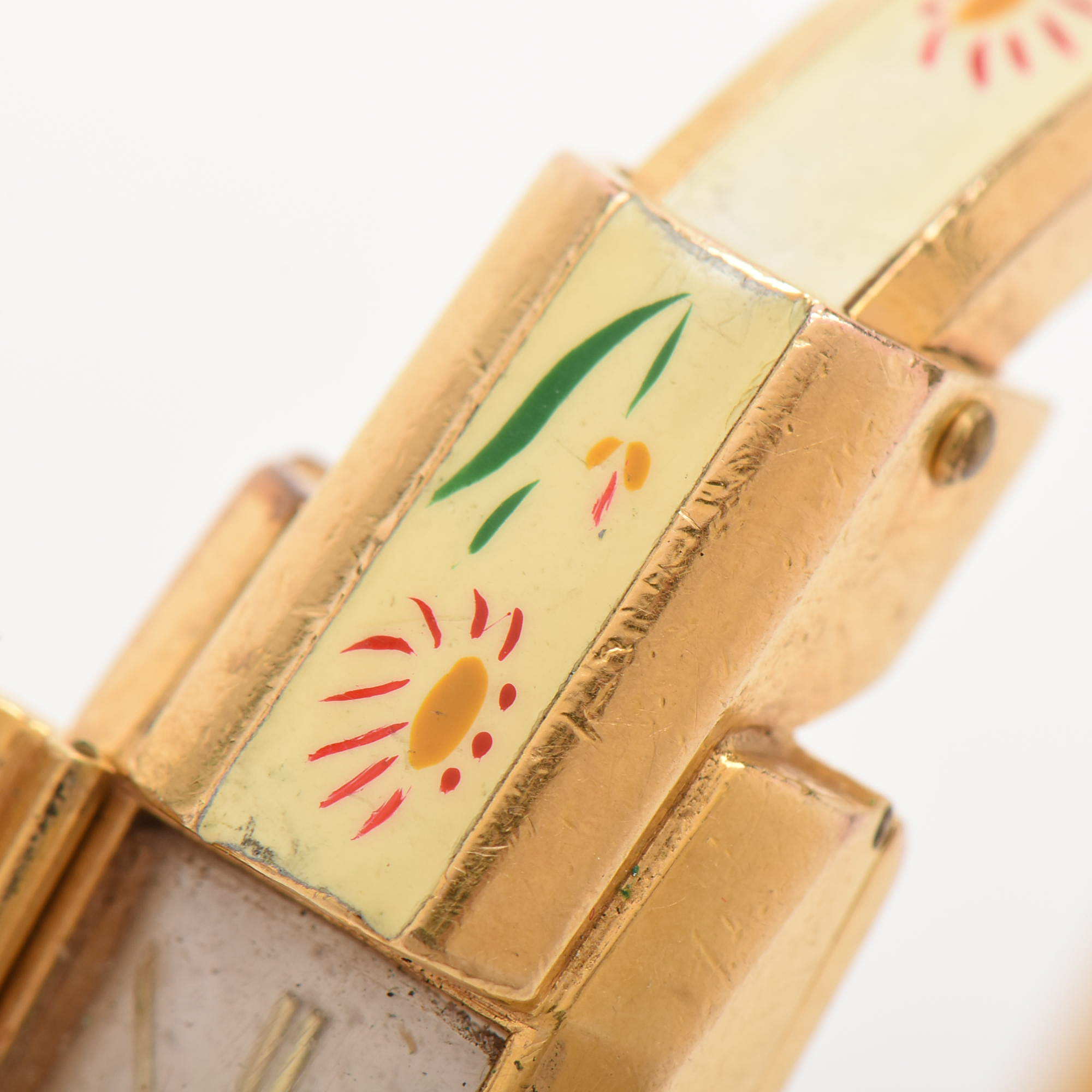 Bucherer Gold Plate Enamel Watch