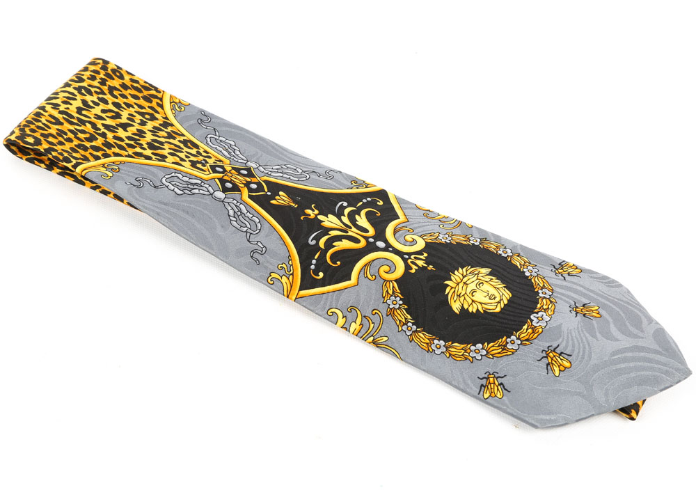Gianni Versace Silk Necktie, Handmade in Spain