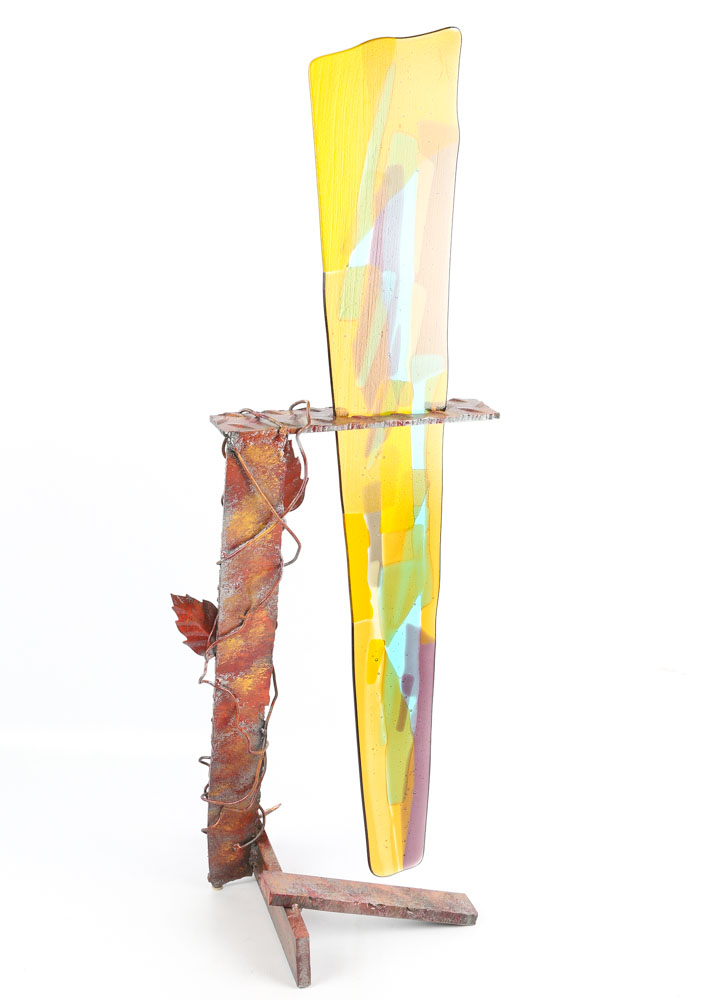 Demian Glass and Jeff Owen Art Glass and Metal Sculptures