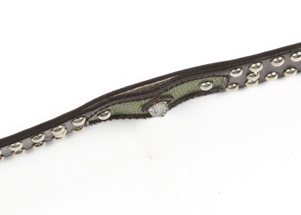 Men's Prada Leather and Shagreen Studded Belt