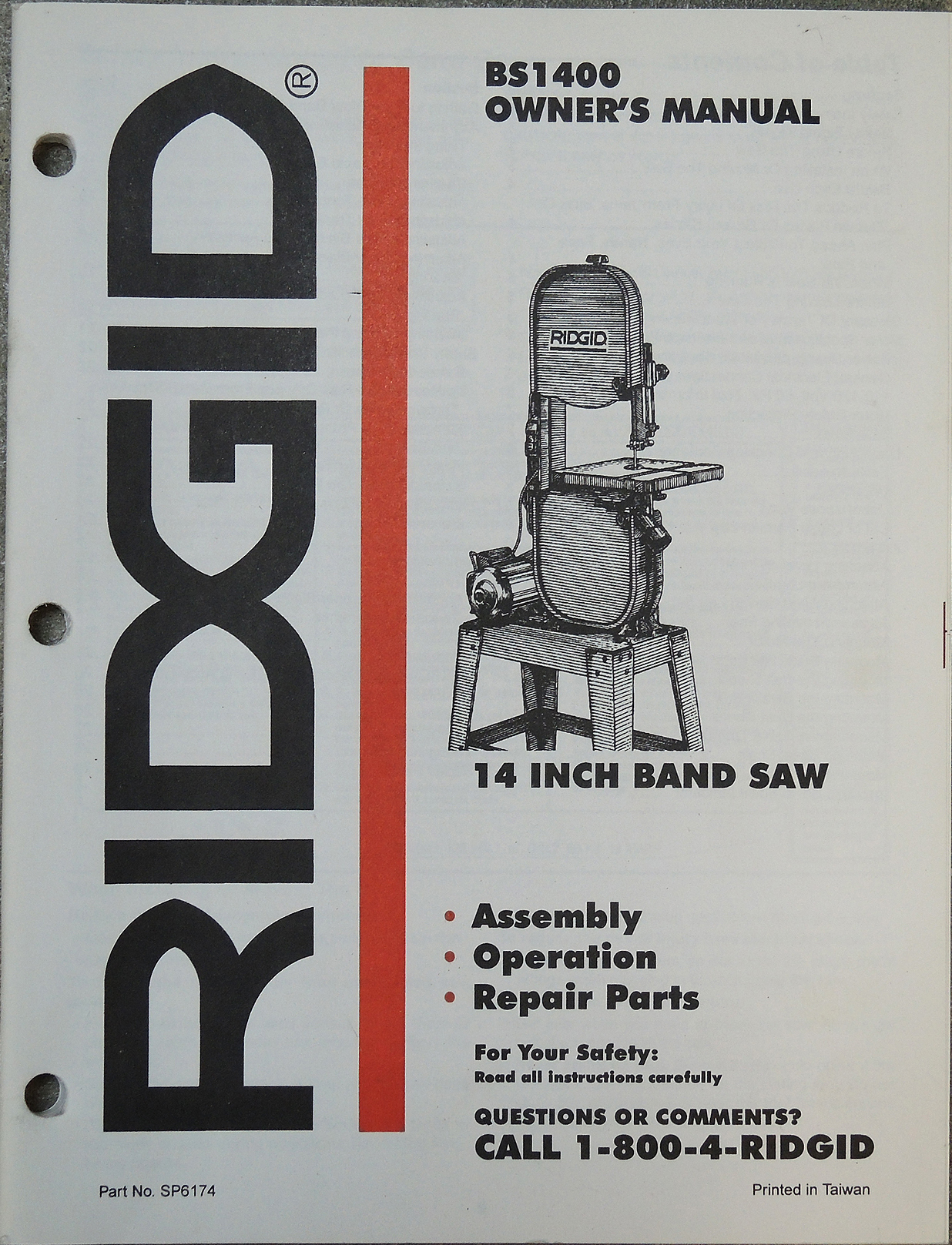 Ridgid 14" Band Saw