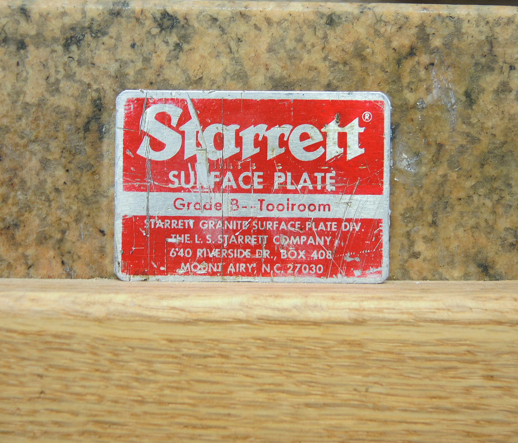 Starrett Precision Granite Surface Plate on Stand with Height Gauge