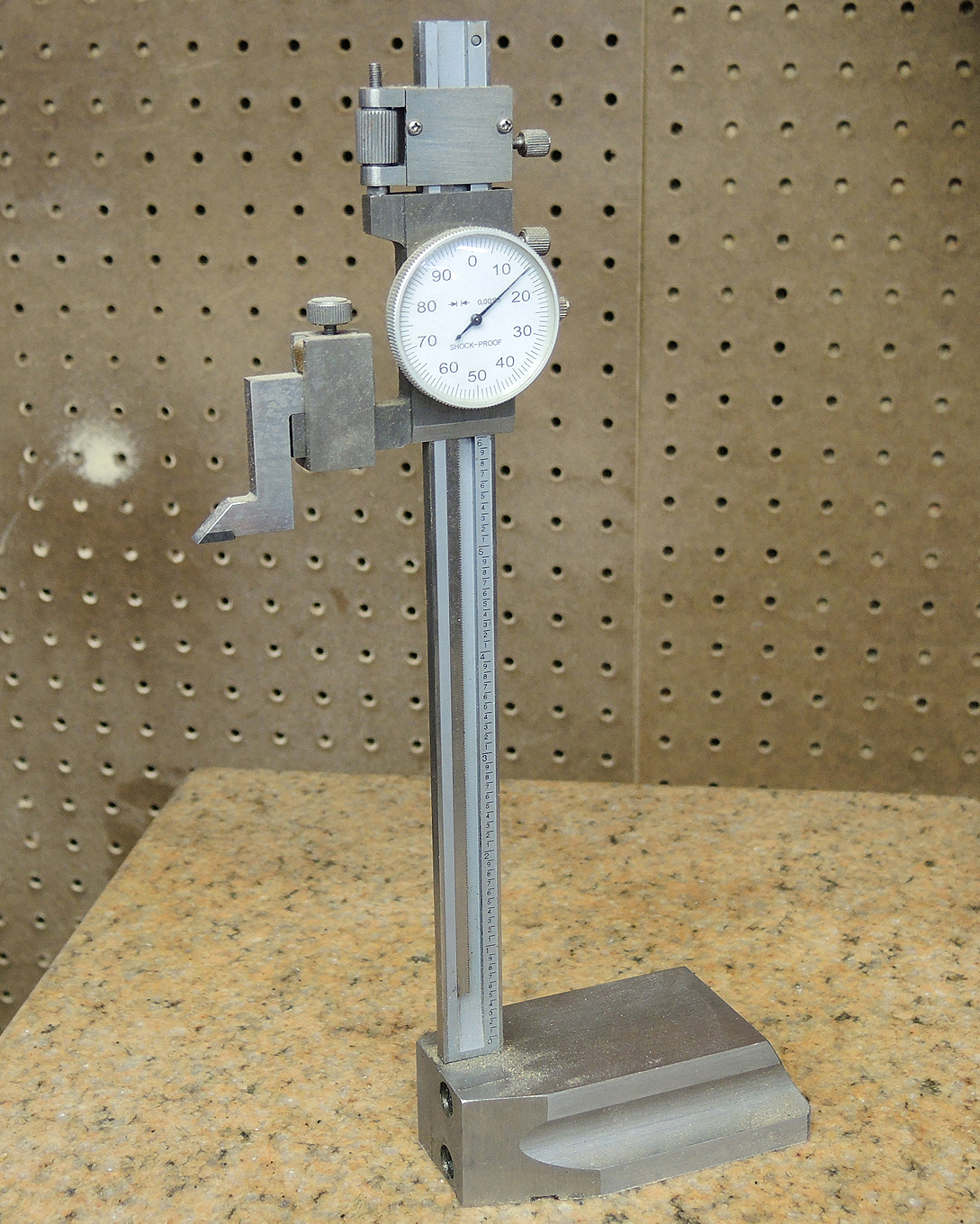 Starrett Precision Granite Surface Plate on Stand with Height Gauge