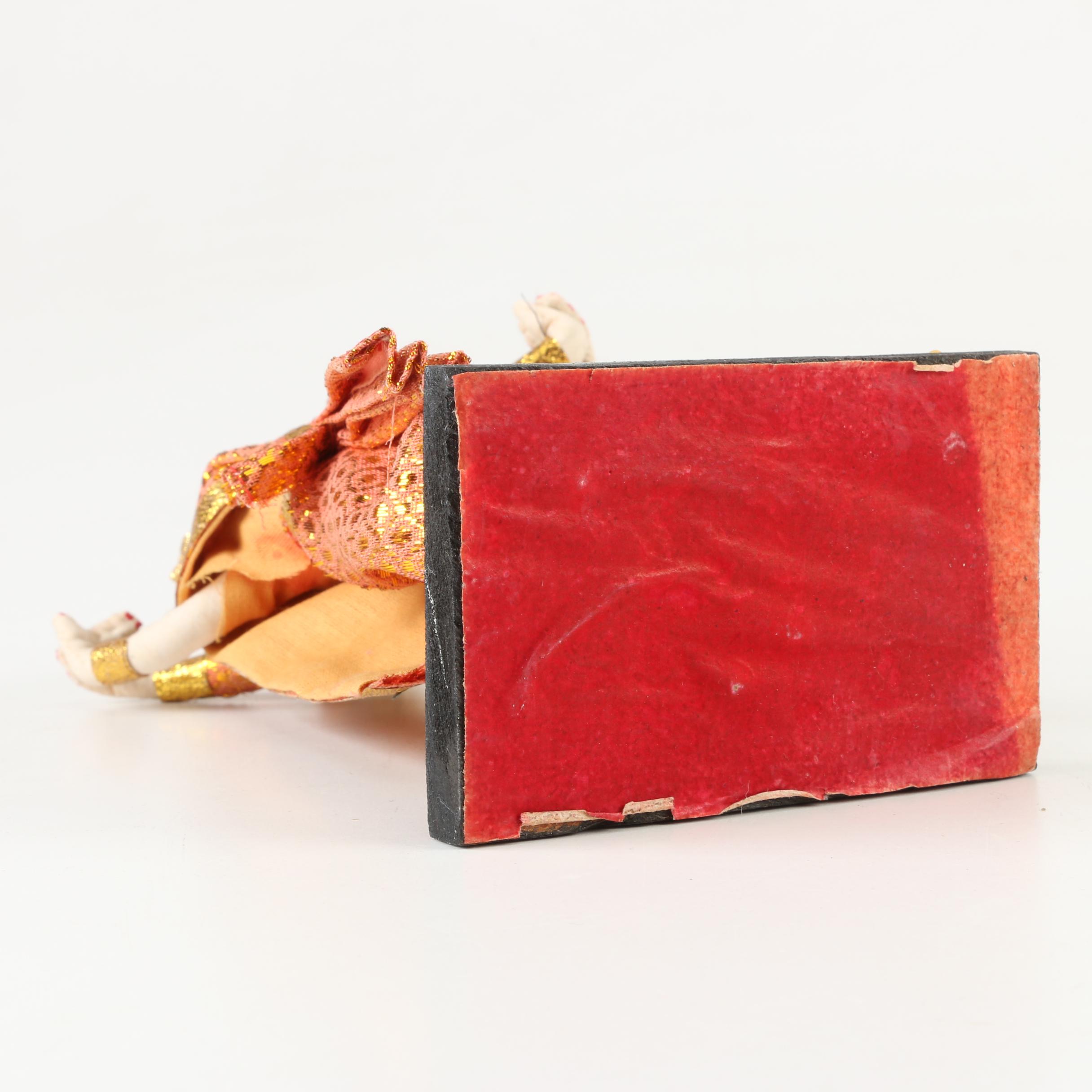 Women's Khussa Shoes with Thai Dancer Figurines and Elephant Figurine