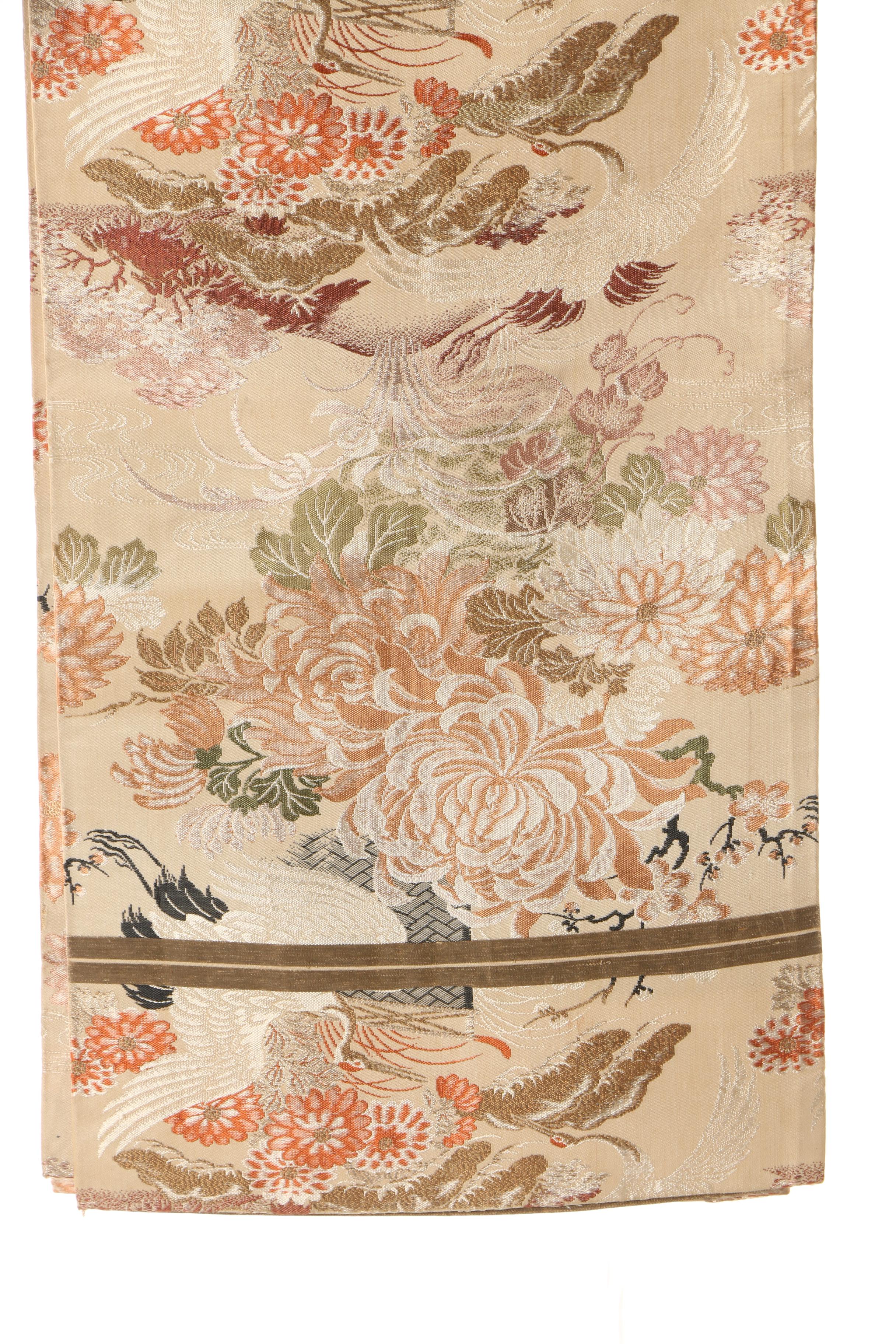 Vintage Japanese Silk Brocade Maru Obi