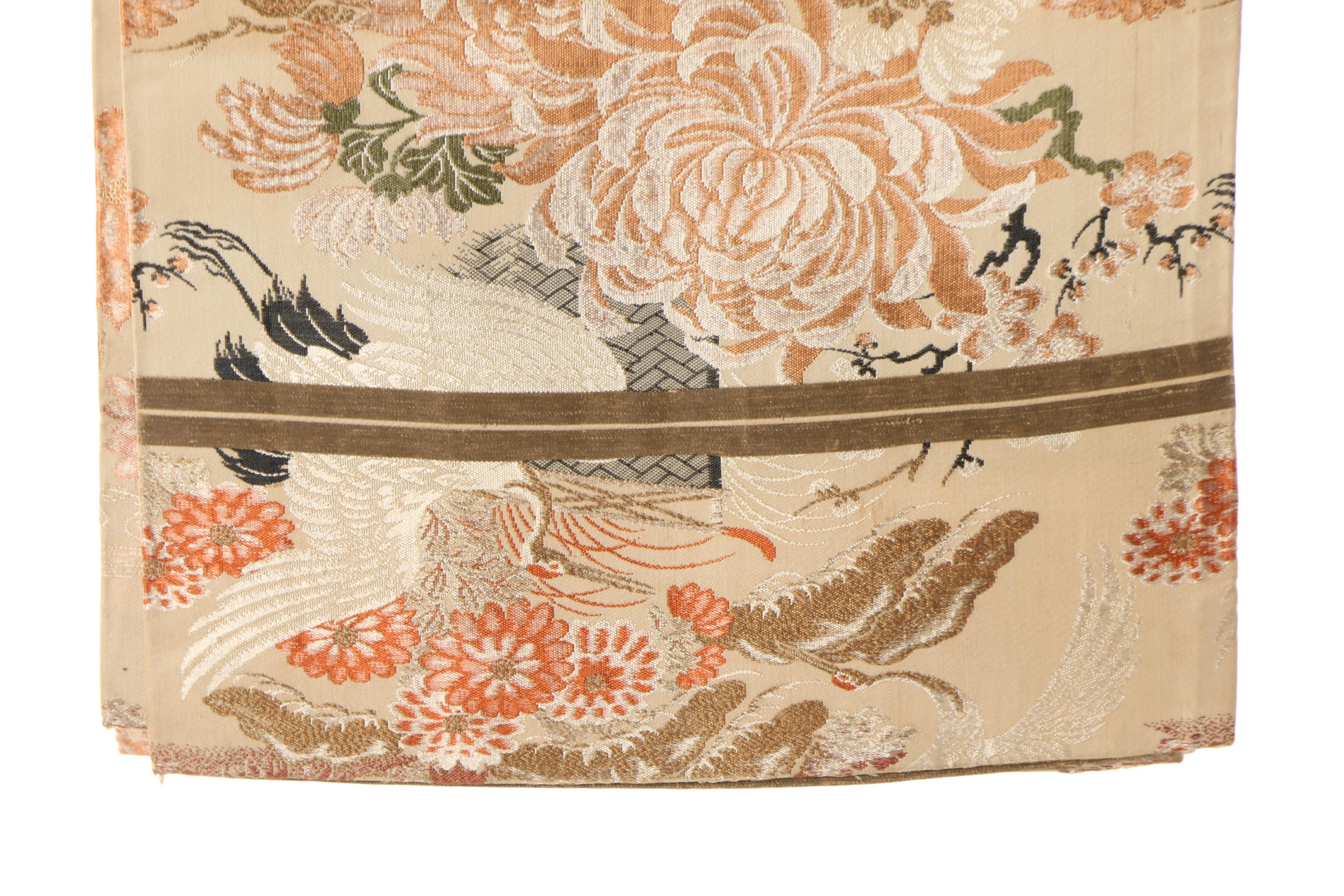 Vintage Japanese Silk Brocade Maru Obi