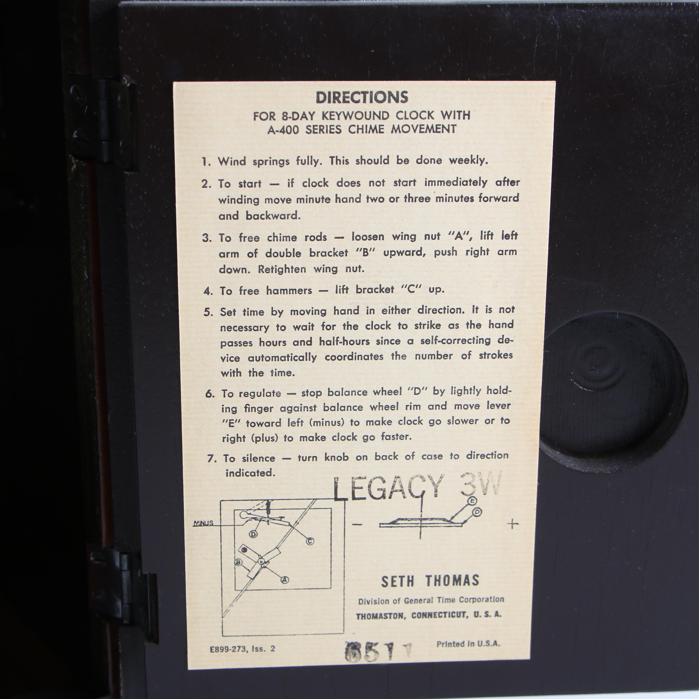 Seth Thomas "Legacy 3W" Carriage Clock