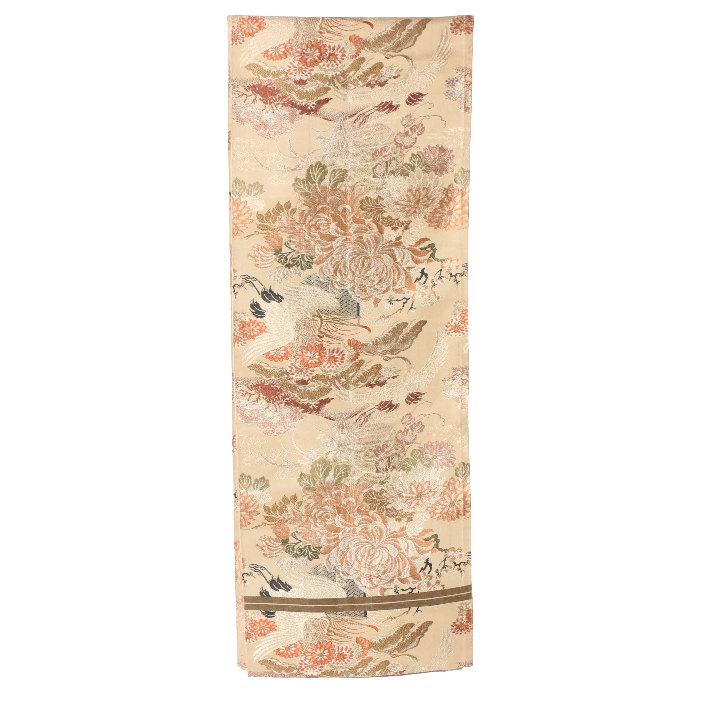 Vintage Japanese Silk Brocade Maru Obi