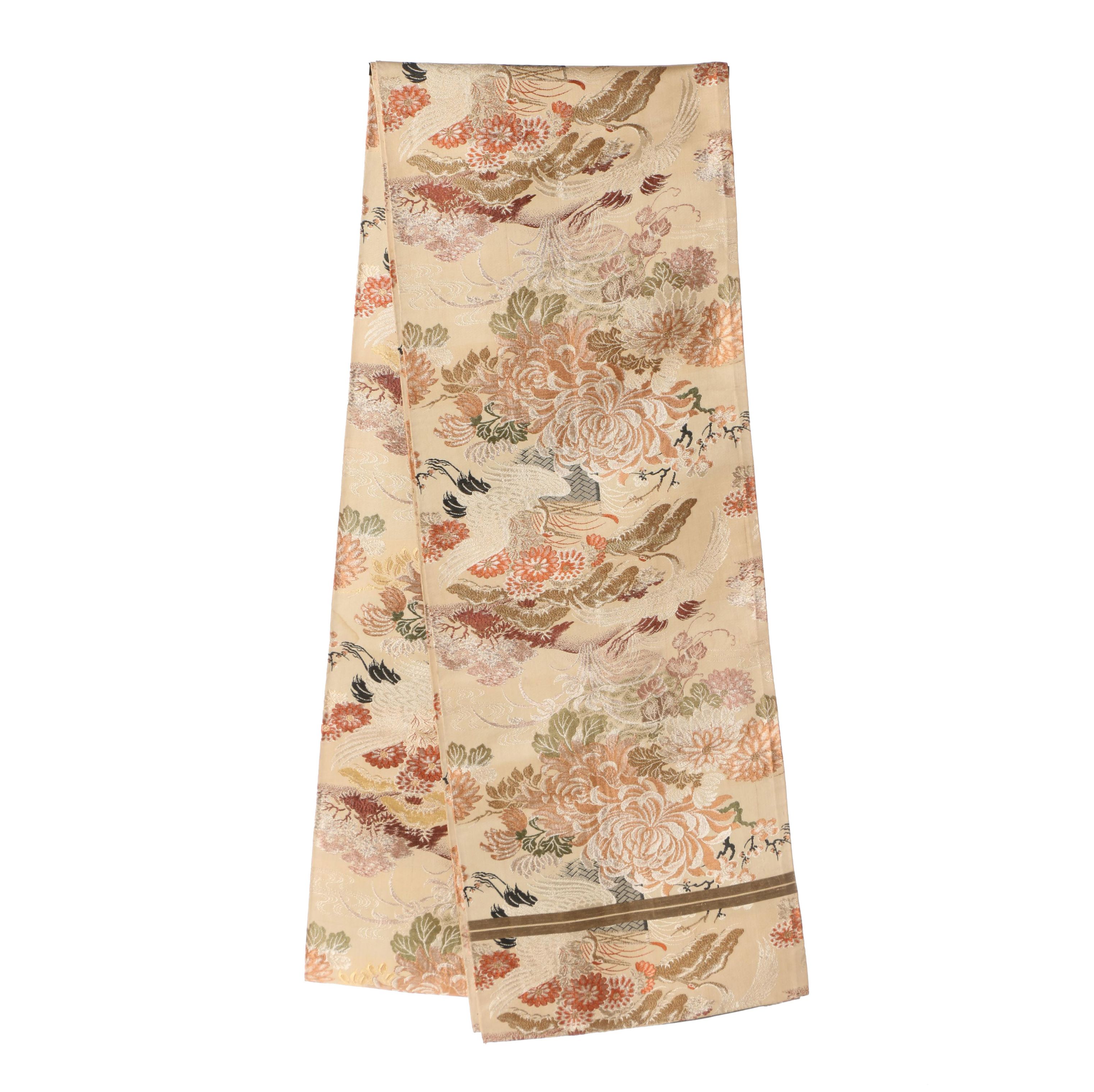 Vintage Japanese Silk Brocade Maru Obi