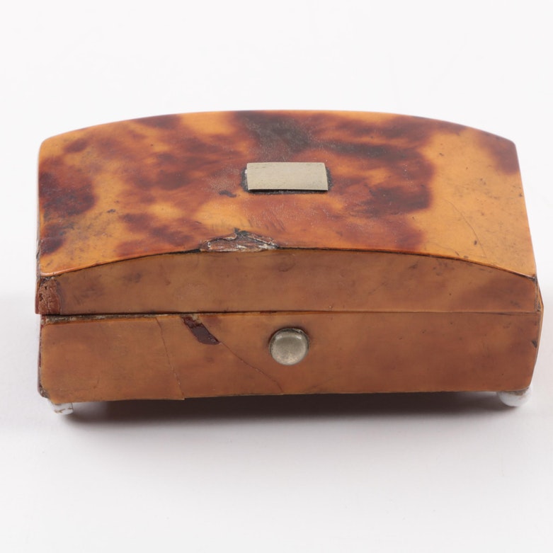 Antique Snuff Boxes in Tortoise Shell and Burl Wood