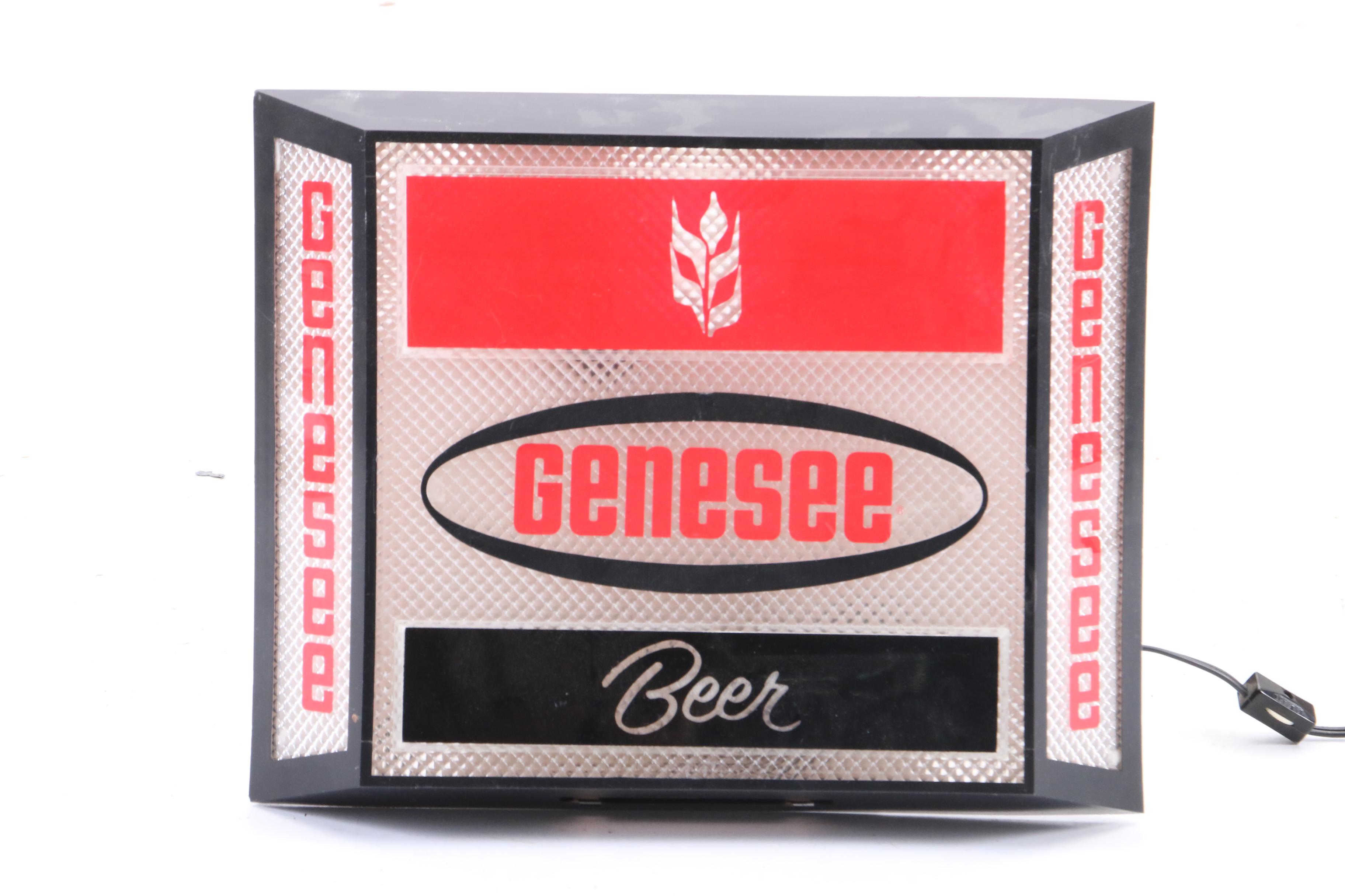 1960s Budweiser and Genesee Brewing Advertising Signs