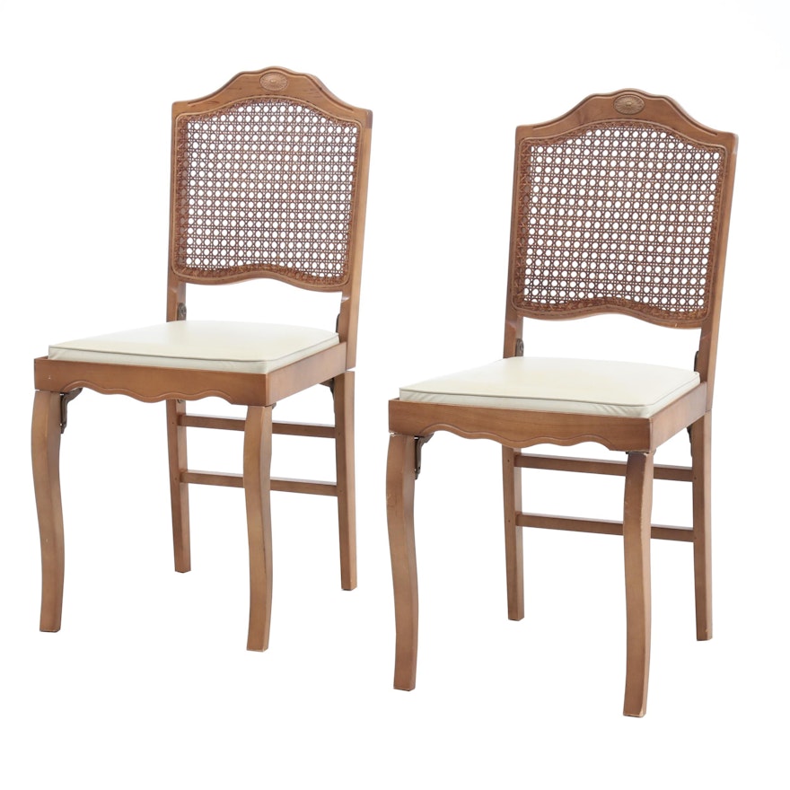 Upholstery and Wood Folding Chairs by Lorraine Industries, 20th Century