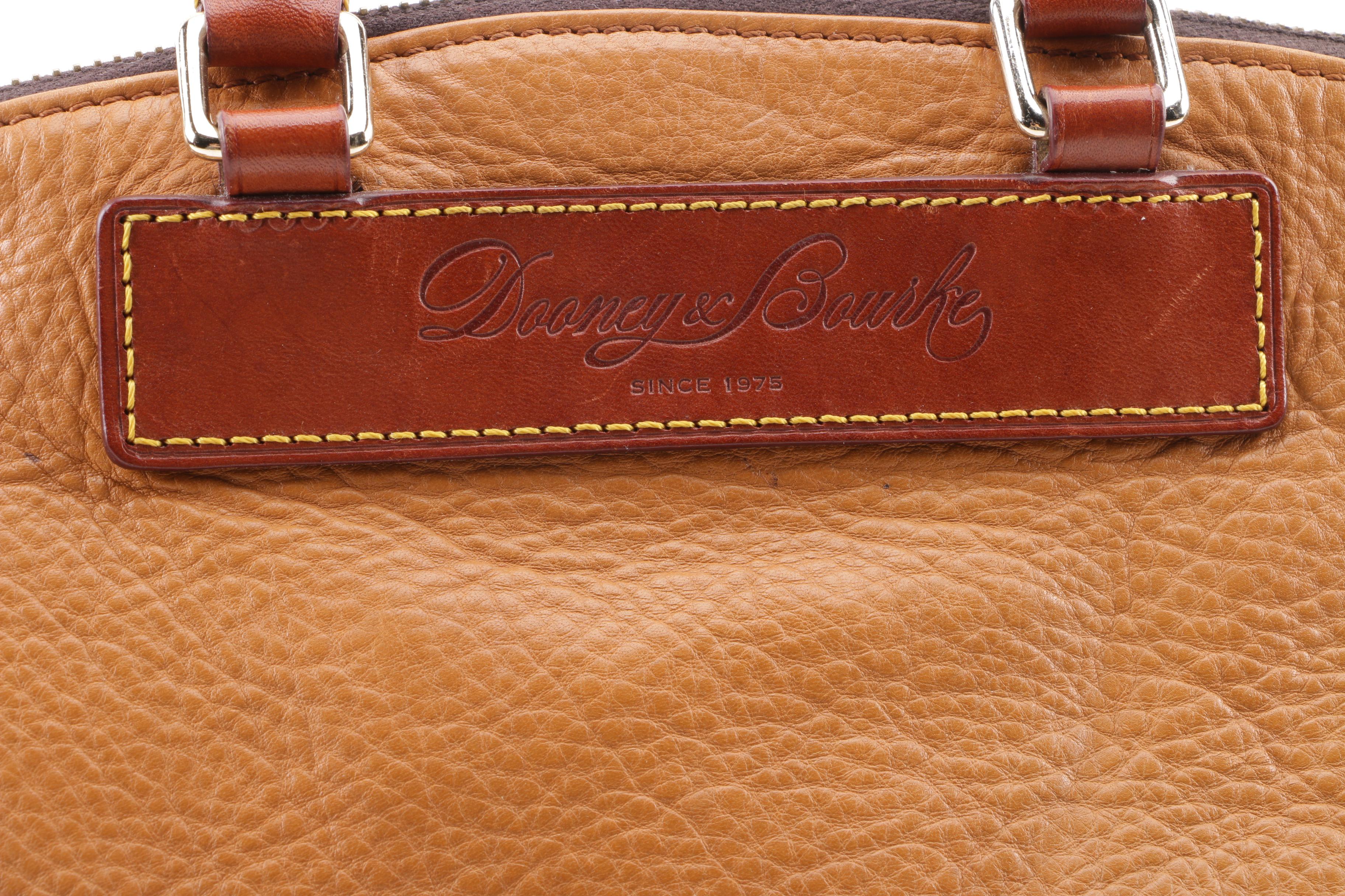 Vintage Dooney & Bourke Florentine Vachetta Leather Domed Satchel