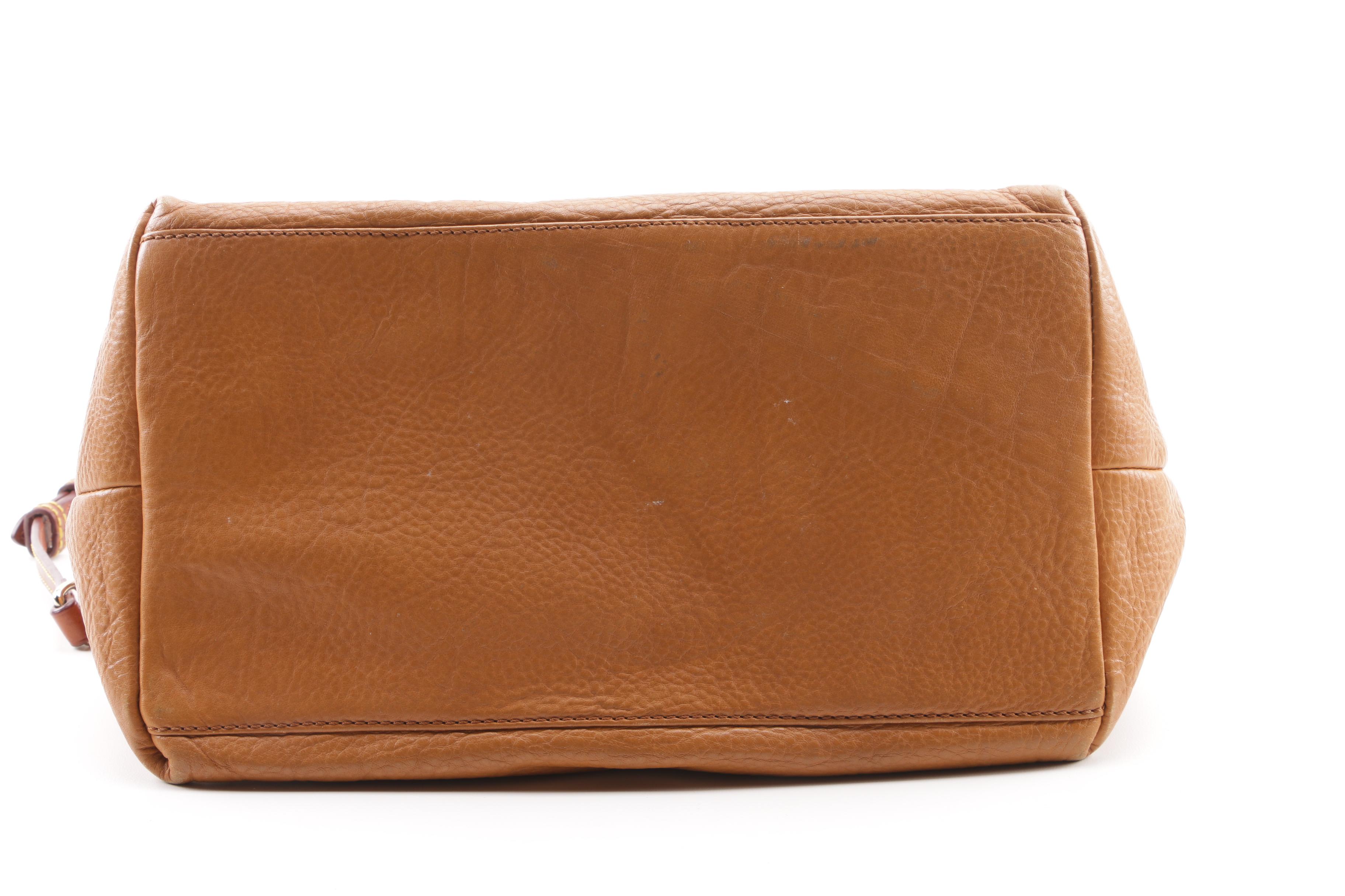 Vintage Dooney & Bourke Florentine Vachetta Leather Domed Satchel