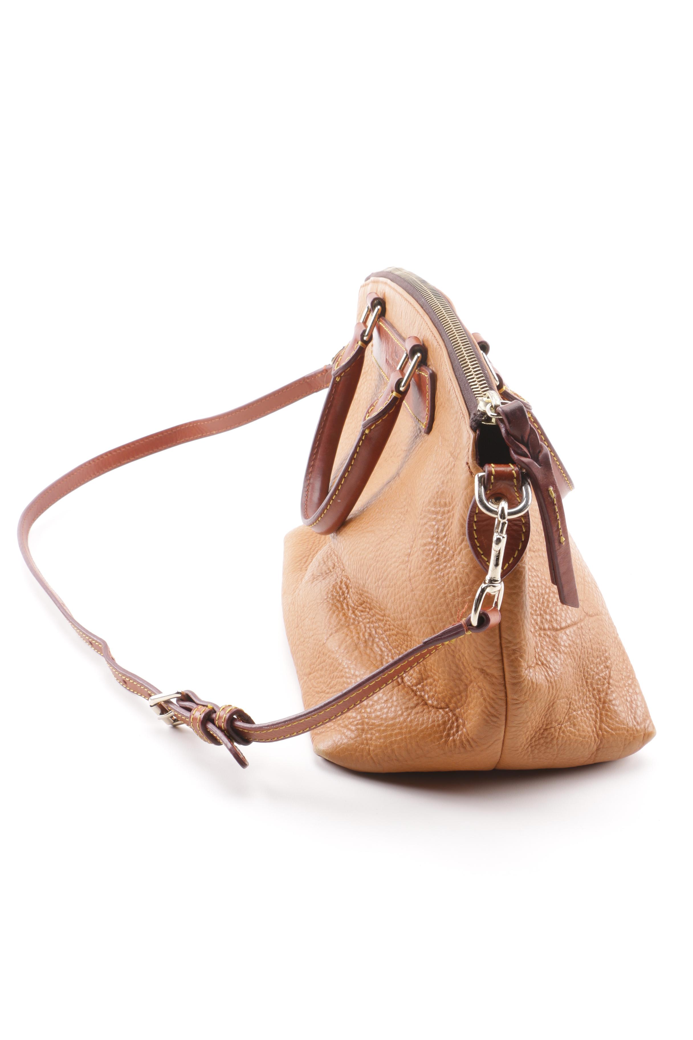 Vintage Dooney & Bourke Florentine Vachetta Leather Domed Satchel