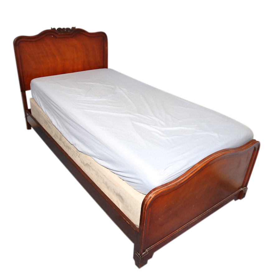 Late Victorian Style Mahogany Twin Size Bed Frame, Early/Mid 20th Century