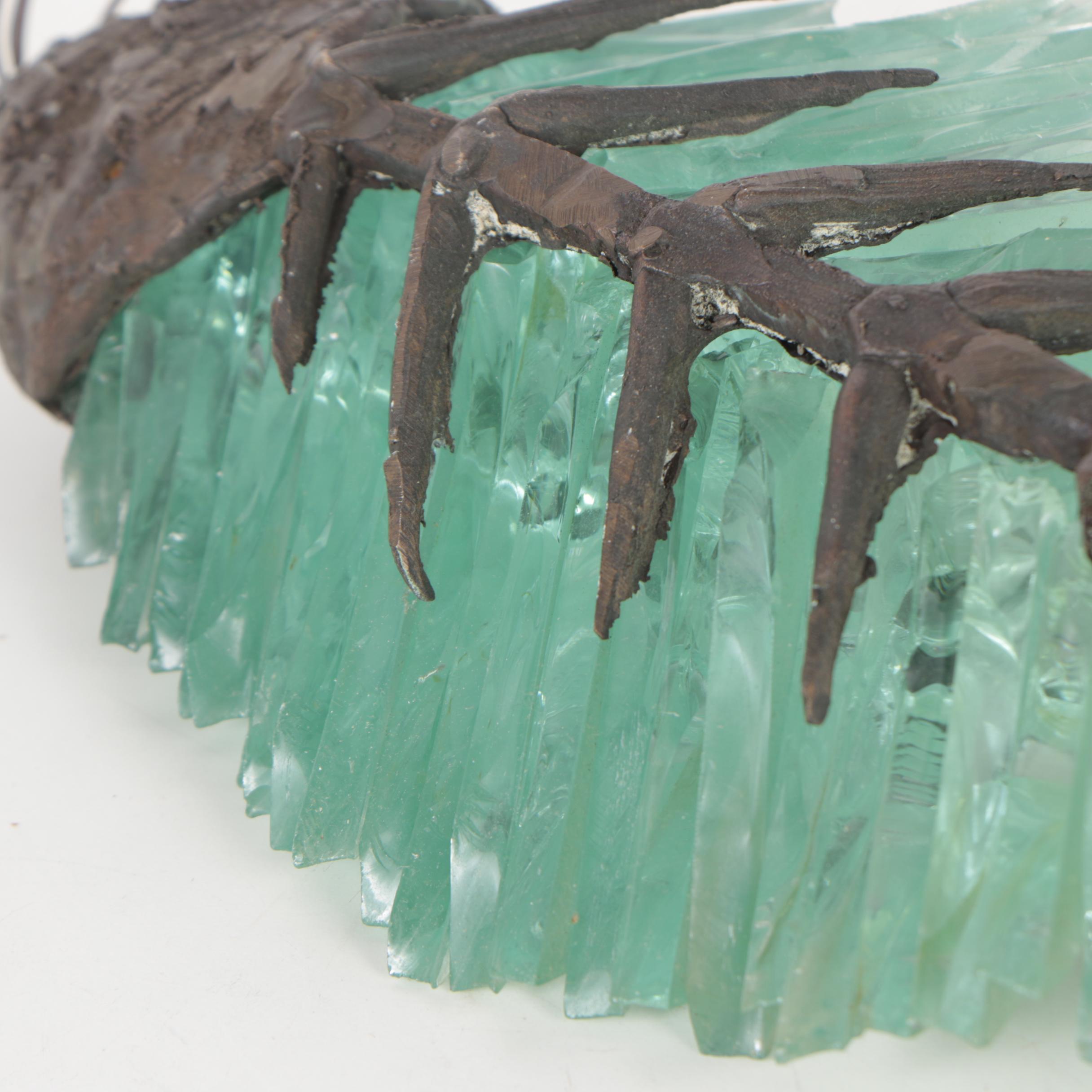 Yorgos Kypris Cast Bronze and Tinted Glass Sculpture "Ice Box"