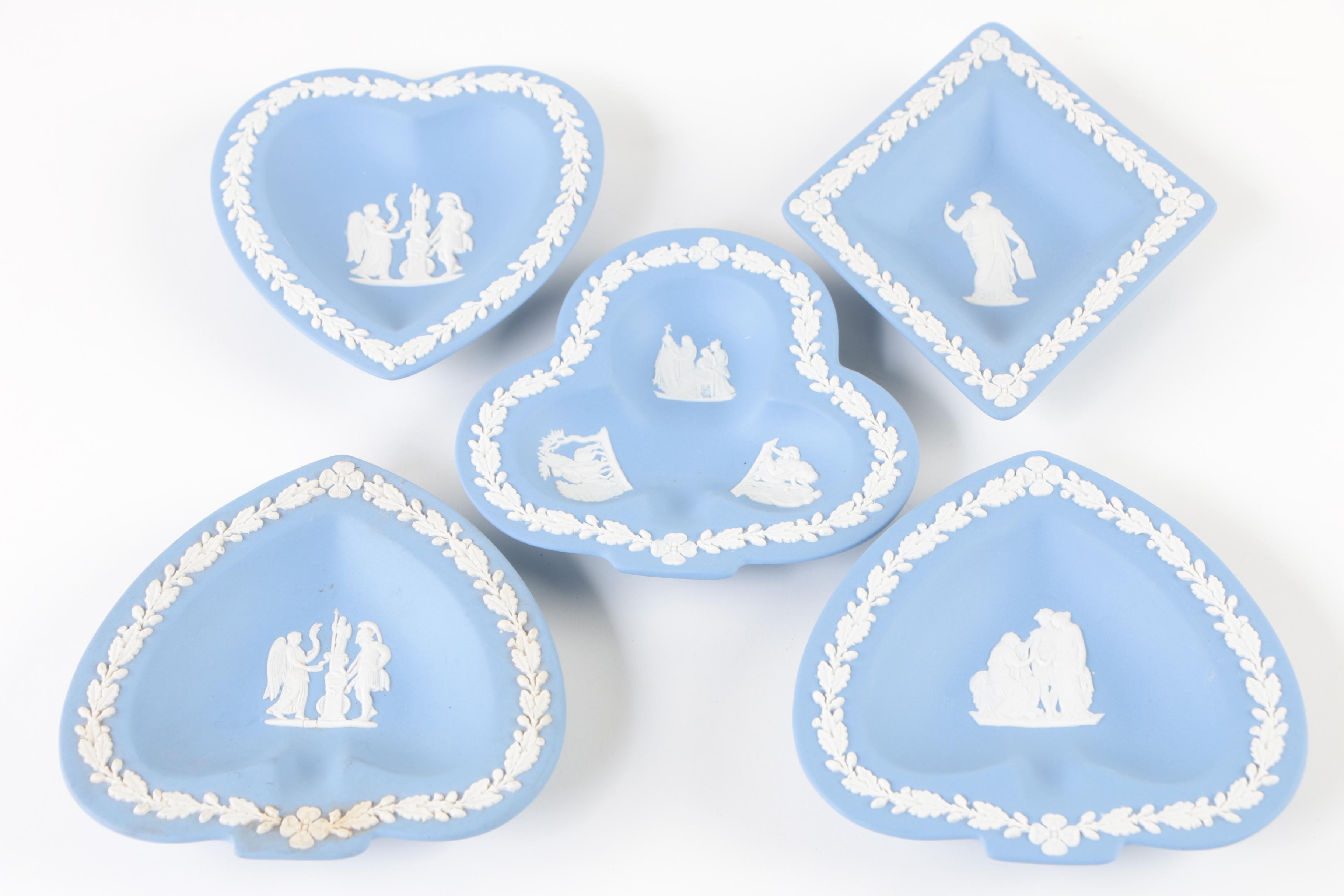 Wedgwood Jasperware Pin Trays and Tableware including Antique Sugar Bowl