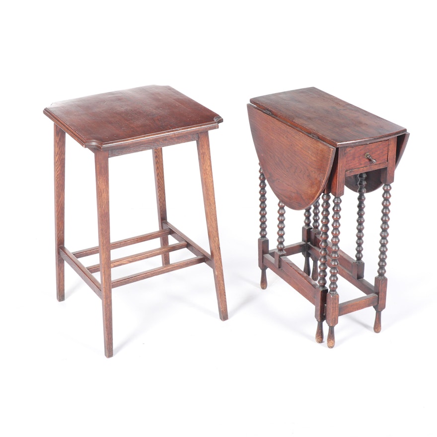 Oak Side Tables, 20th Century