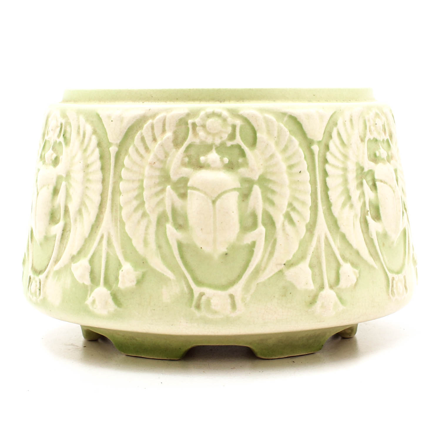 Roseville Pottery Egyptian Revival Scarab Jardiniere