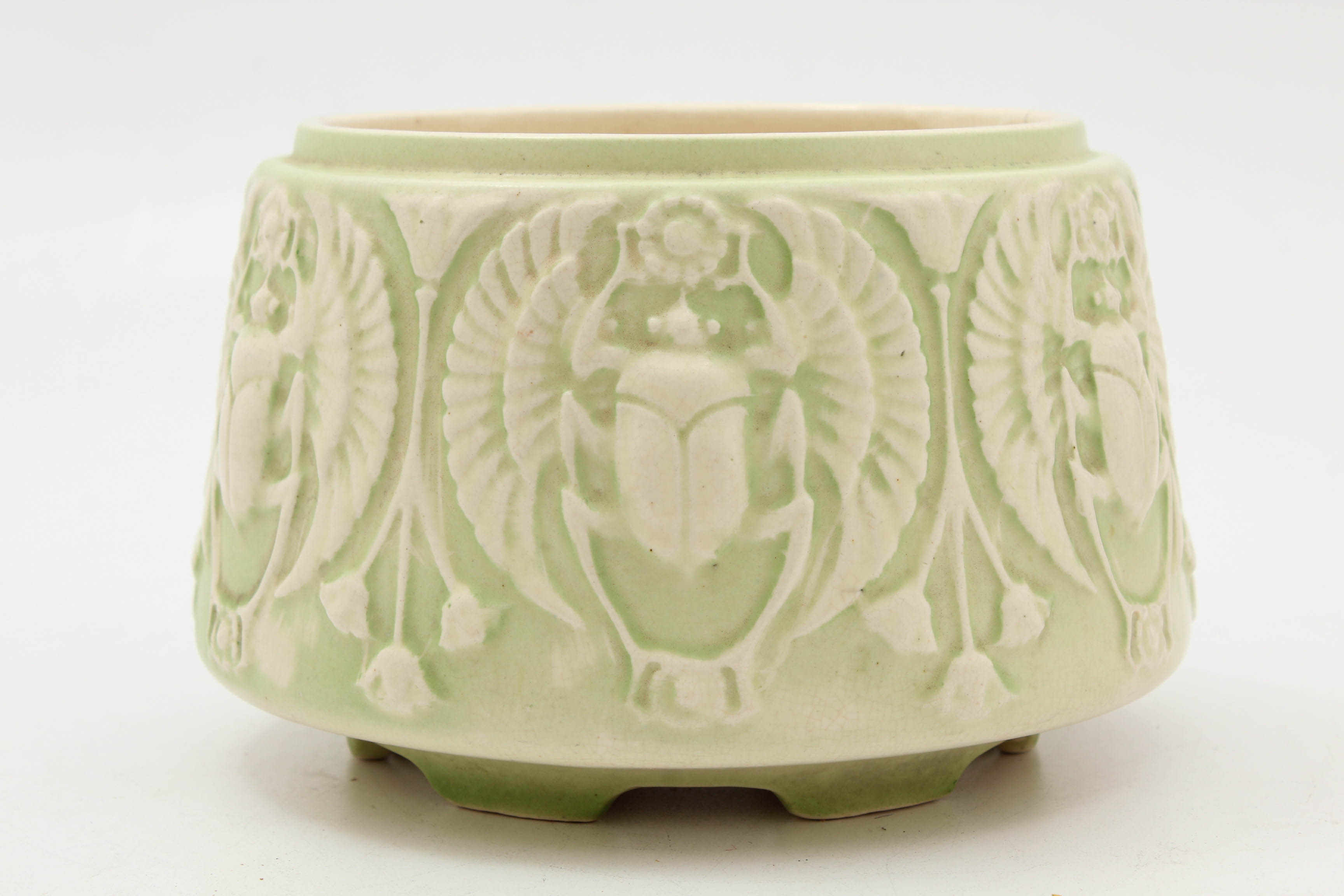 Roseville Pottery Egyptian Revival Scarab Jardiniere