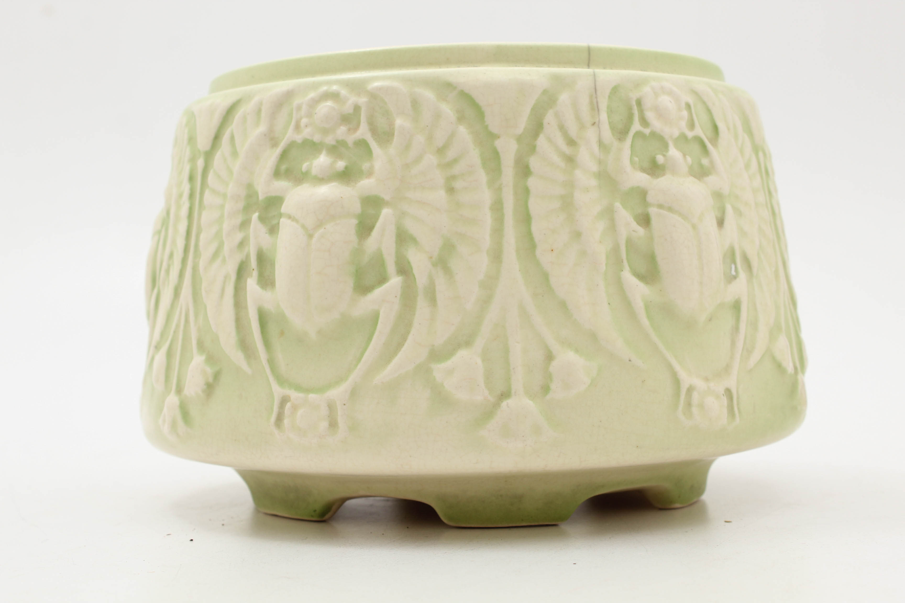 Roseville Pottery Egyptian Revival Scarab Jardiniere