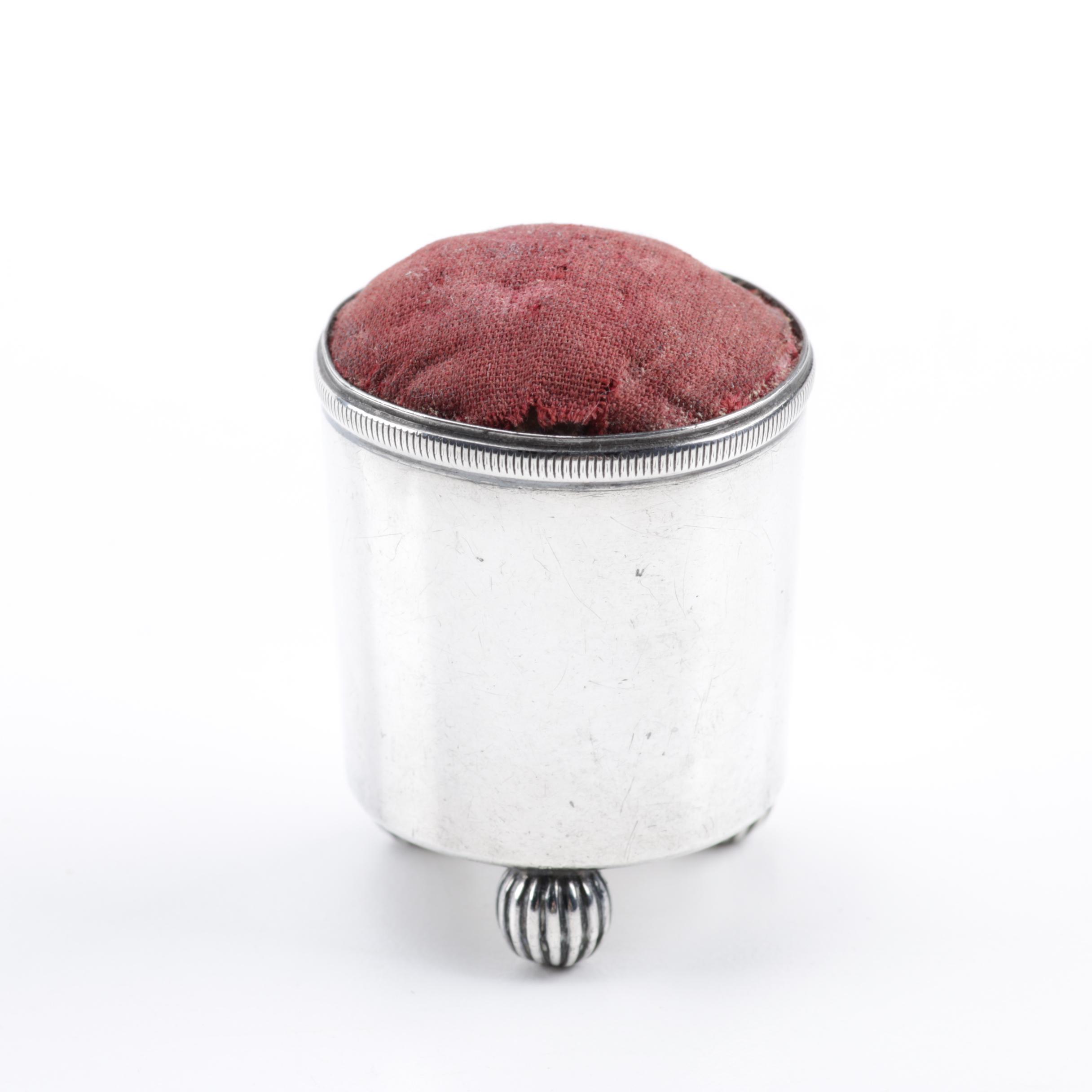 Sampson Mordan & Co. English Sterling Silver Pin Cushion, 1900