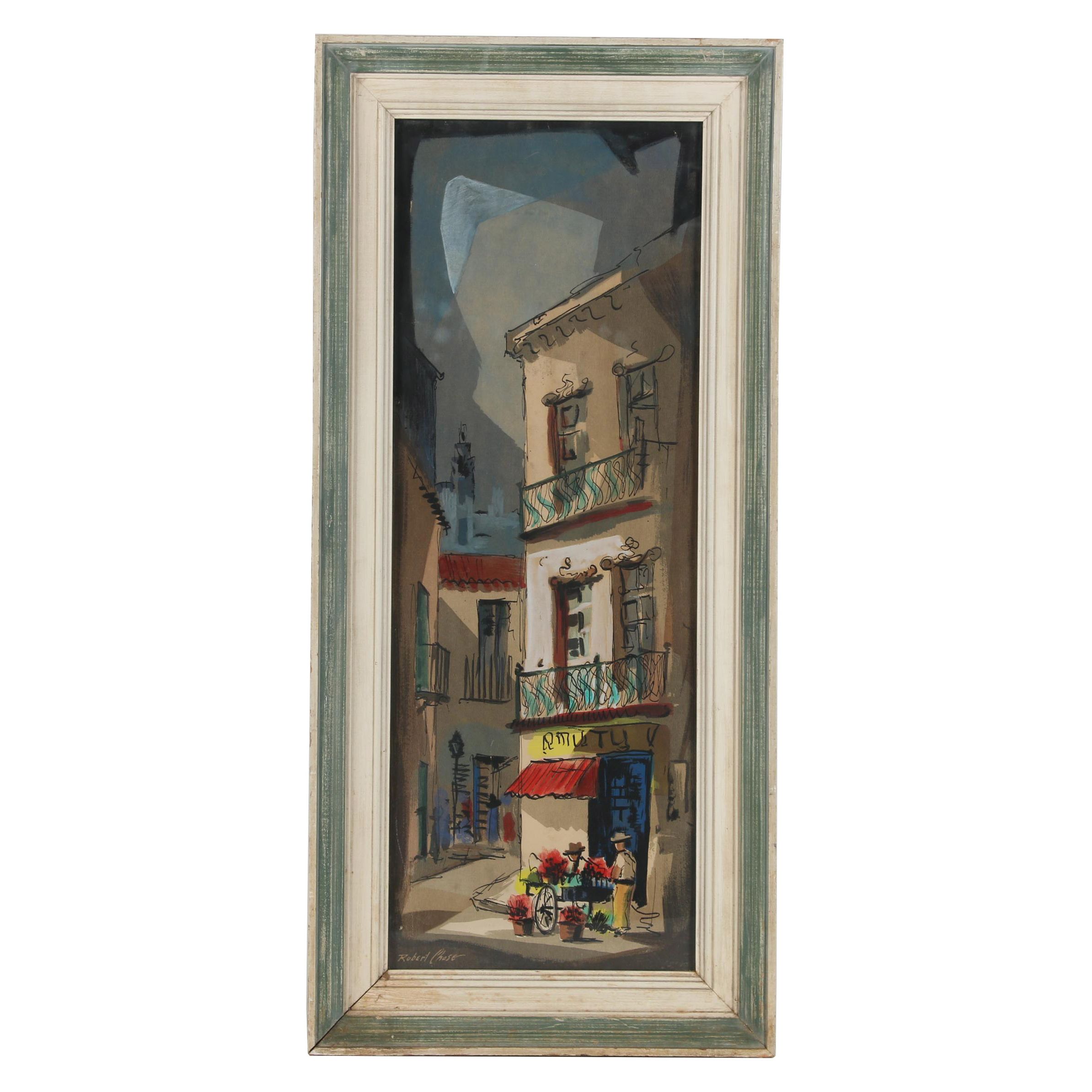 Serigraph after Robert Chase "Flower Vendors"