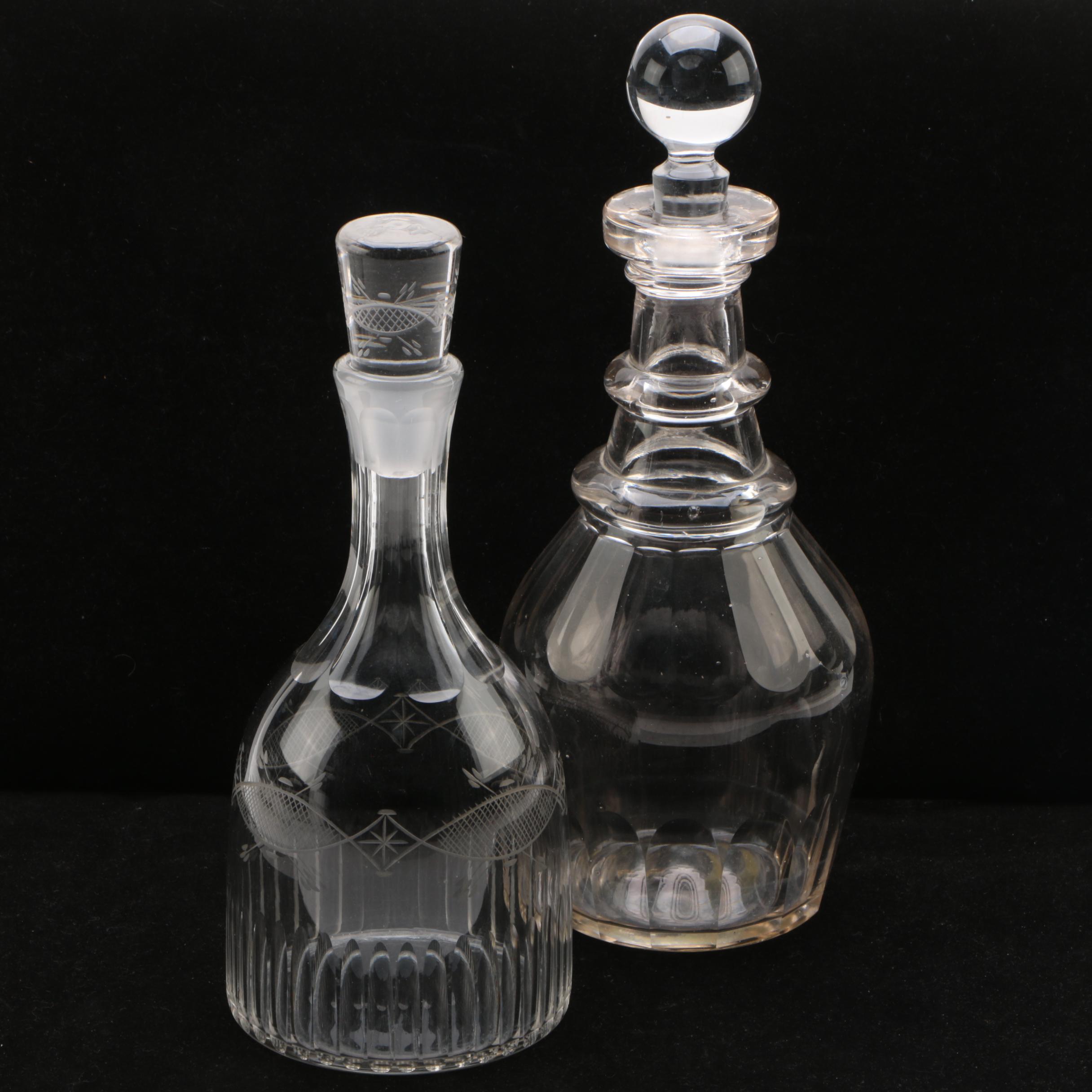 Etched and Cut Glass Decanters
