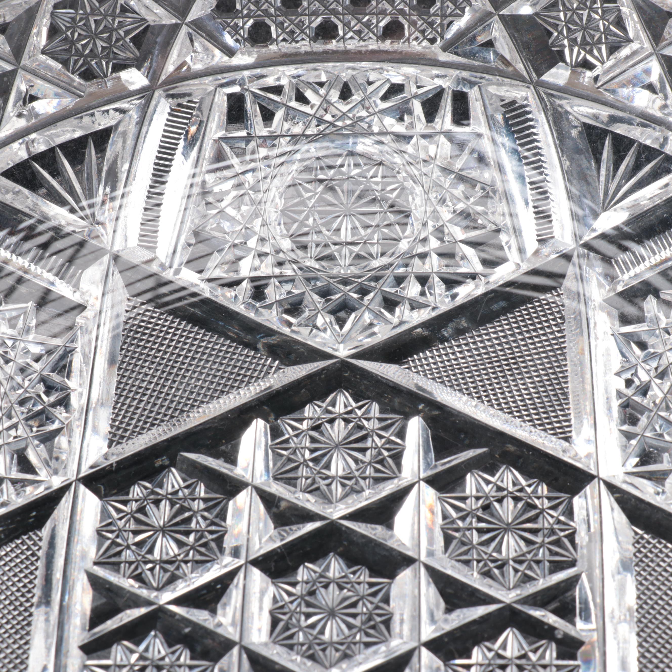 Gorham Sterling Silver Rimmed American Brilliant Period Cut Glass Bowl