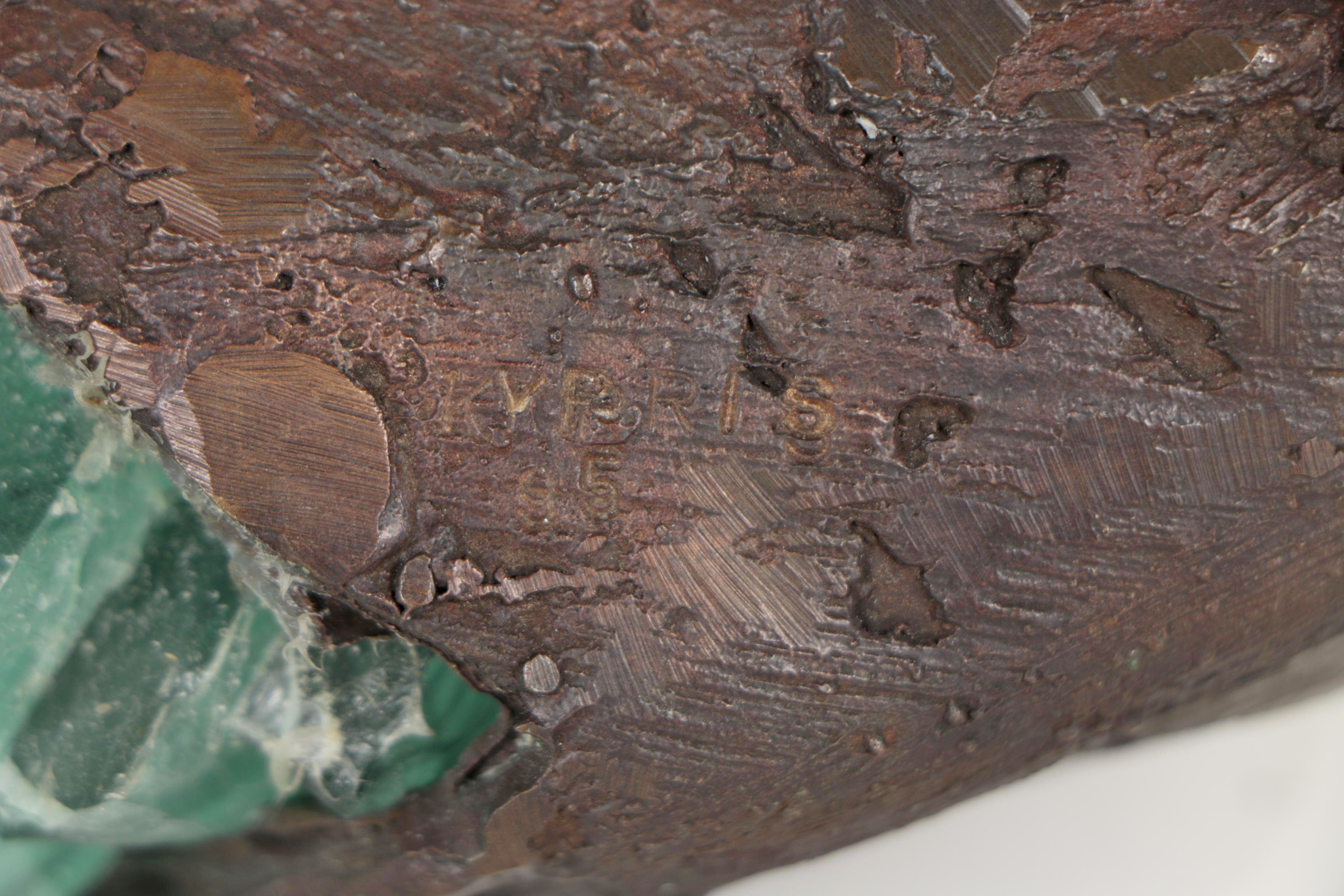 Yorgos Kypris Cast Bronze and Tinted Glass Sculpture "Ice Box"