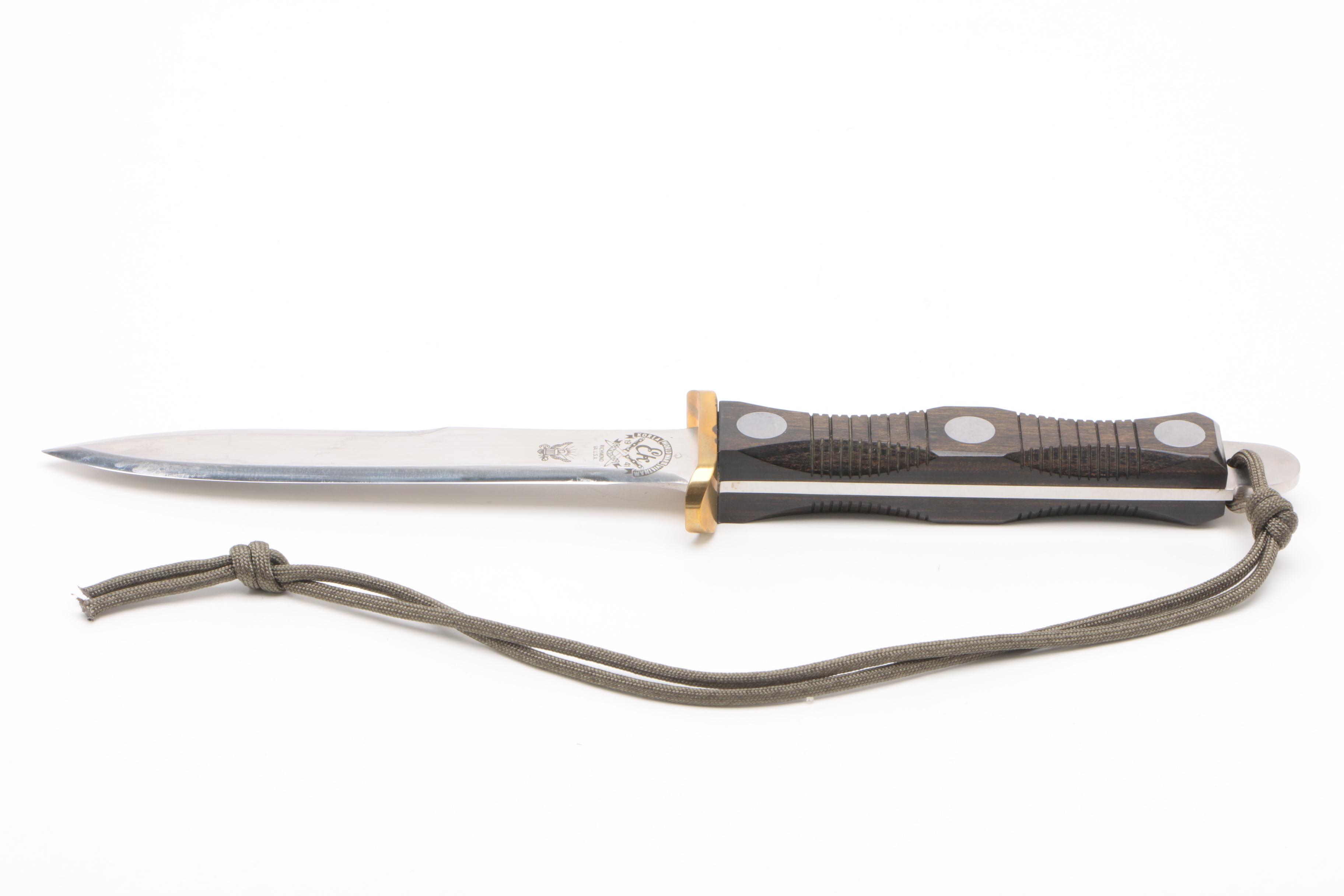 Ek Commando Model 3 Fixed Blade Knife with Olive Drab Nylon Web Sheath