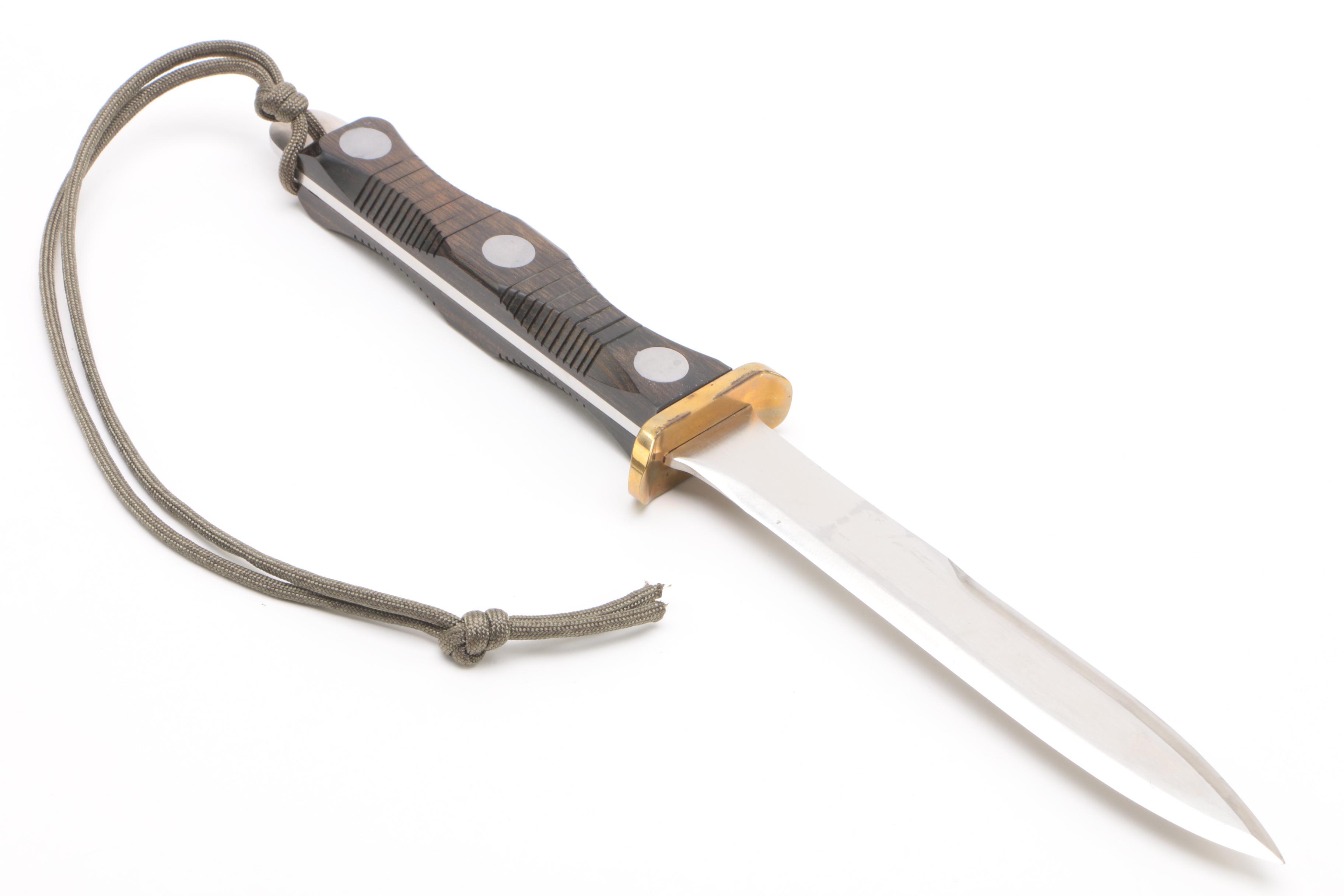 Ek Commando Model 3 Fixed Blade Knife with Olive Drab Nylon Web Sheath