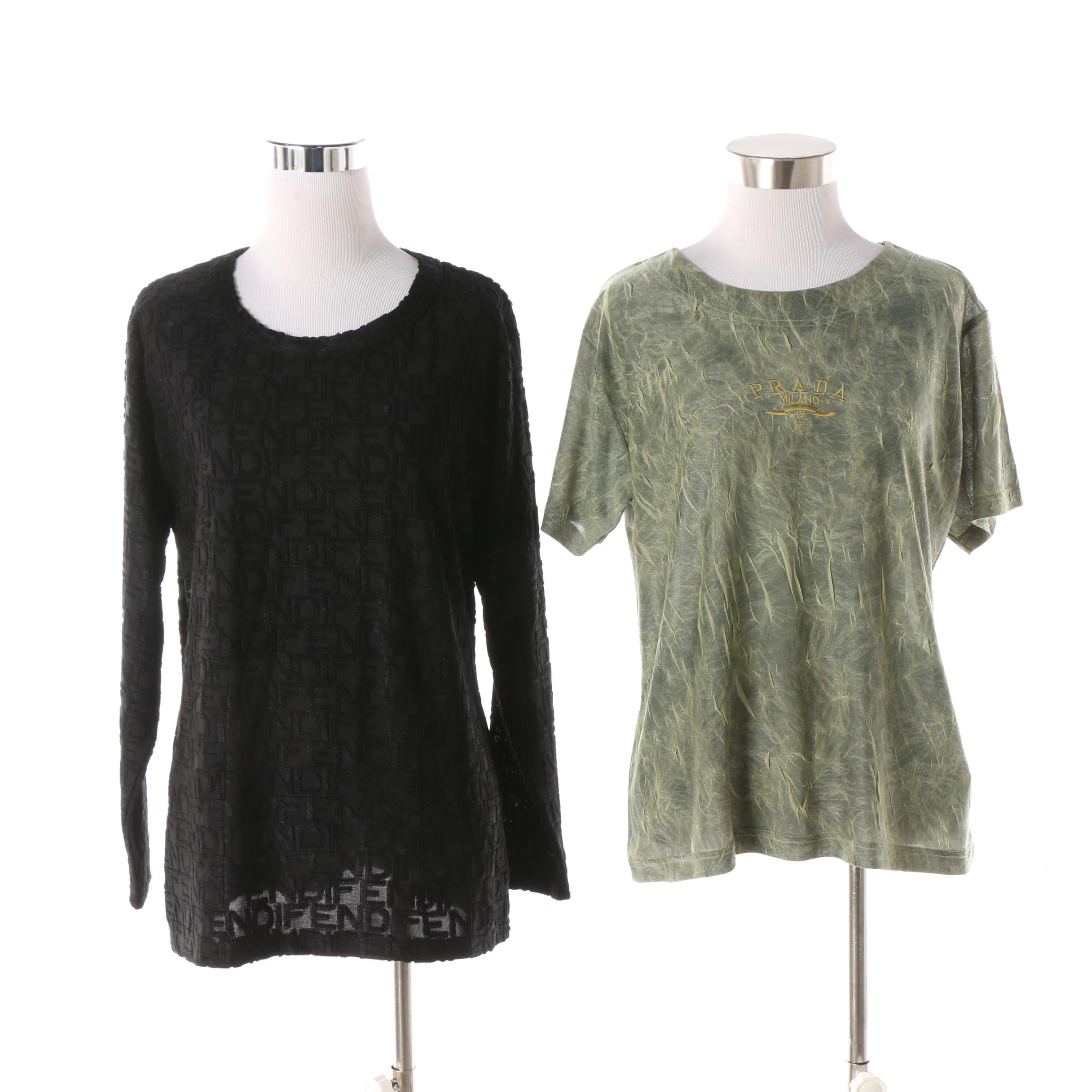 Women's Vintage Fendi and Prada Milano Tops