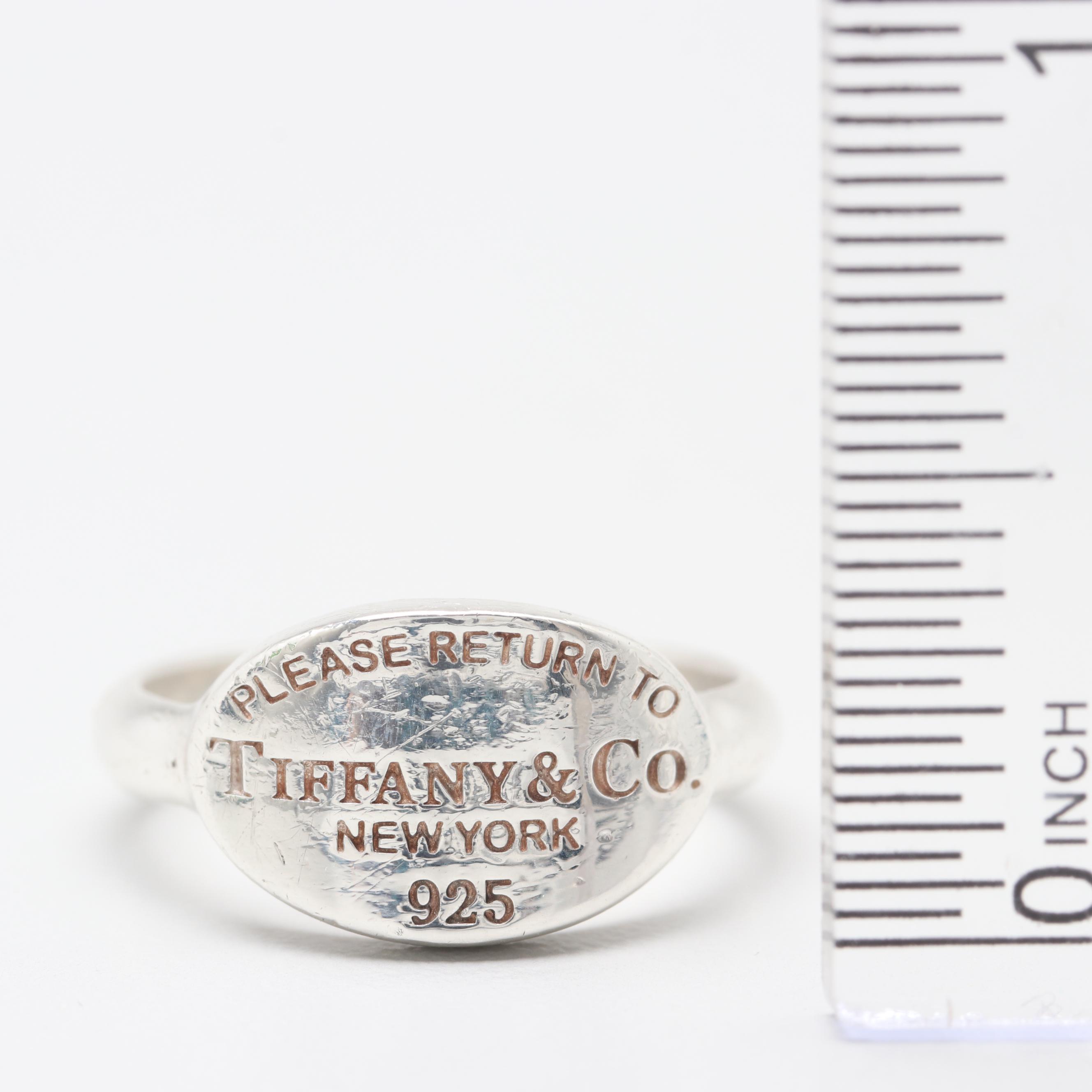 Tiffany & Co. Sterling Silver "Return to Tiffany & Co." Ring