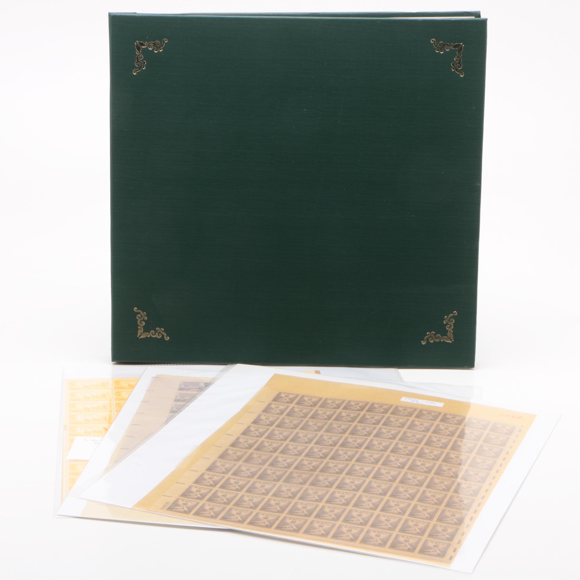 Vintage United States Full Sheet Stamp Album