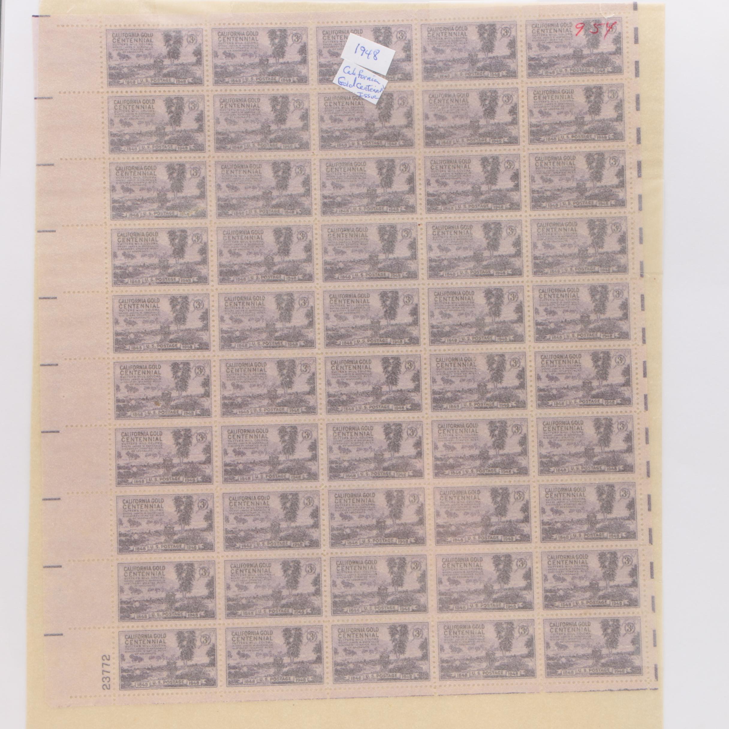 Vintage United States Full Sheet Stamp Album