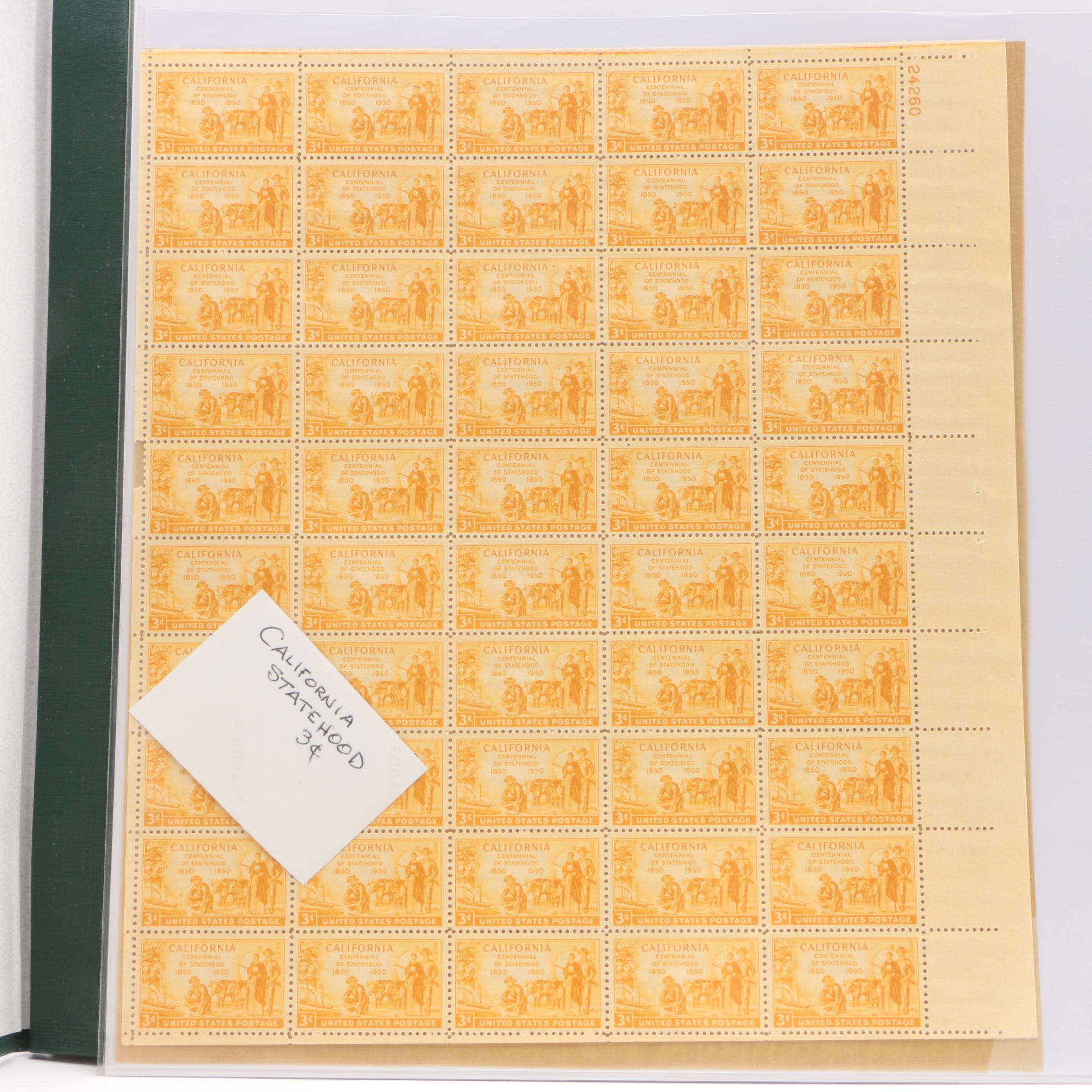Vintage United States Full Sheet Stamp Album