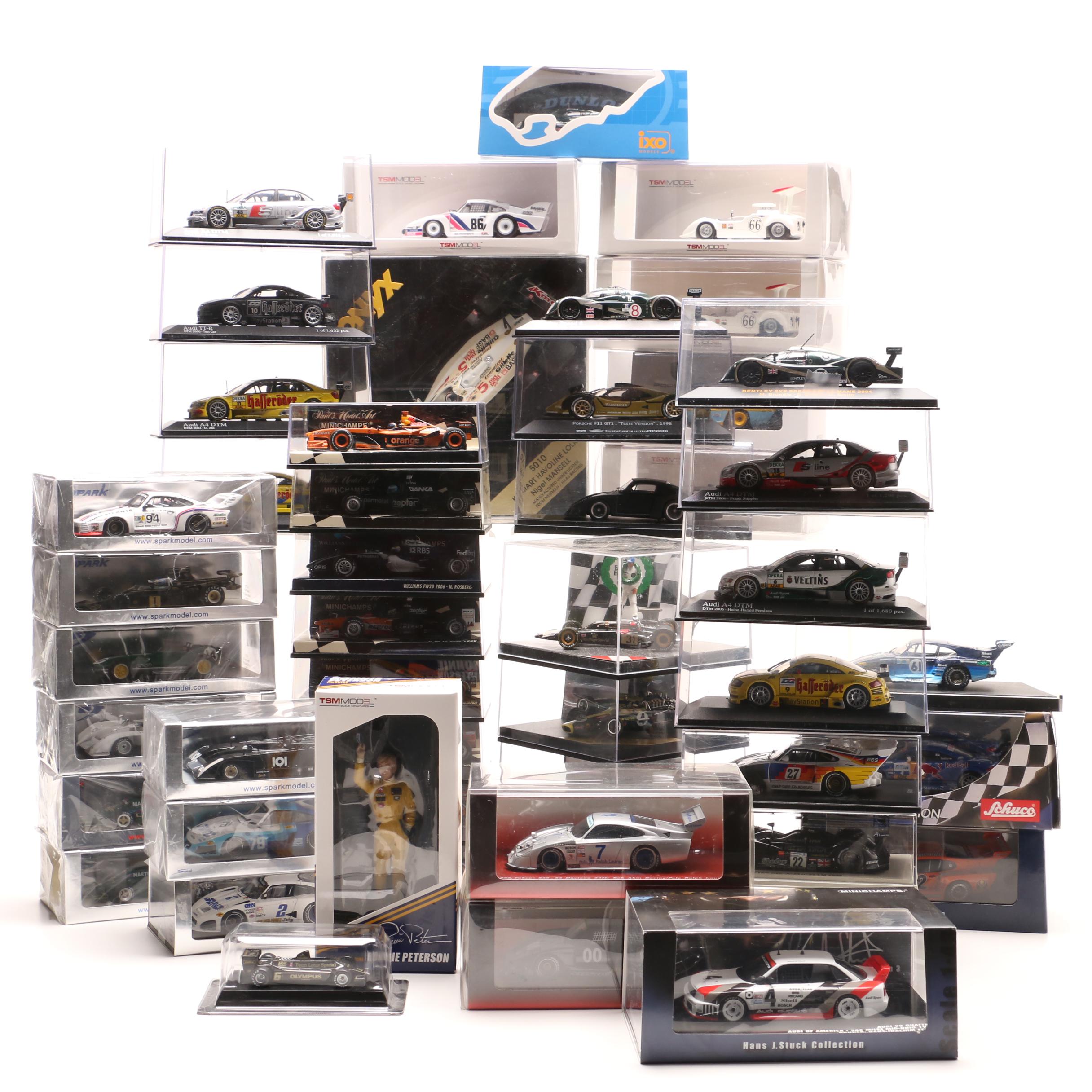 Die Cast Nascar and Indy Race Car Models with Ronnie Peterson Figurine