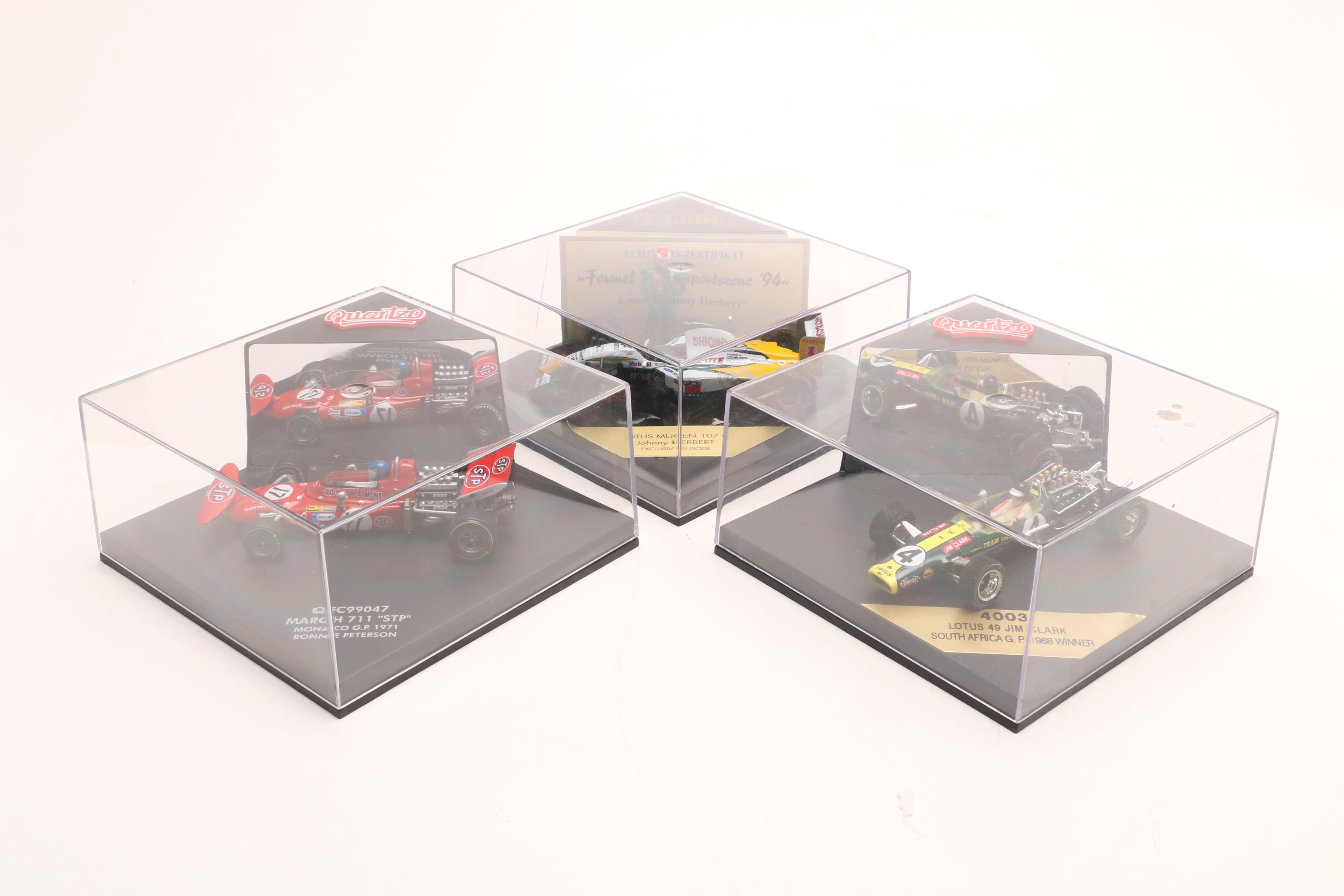 Die Cast Nascar and Indy Race Car Models with Ronnie Peterson Figurine