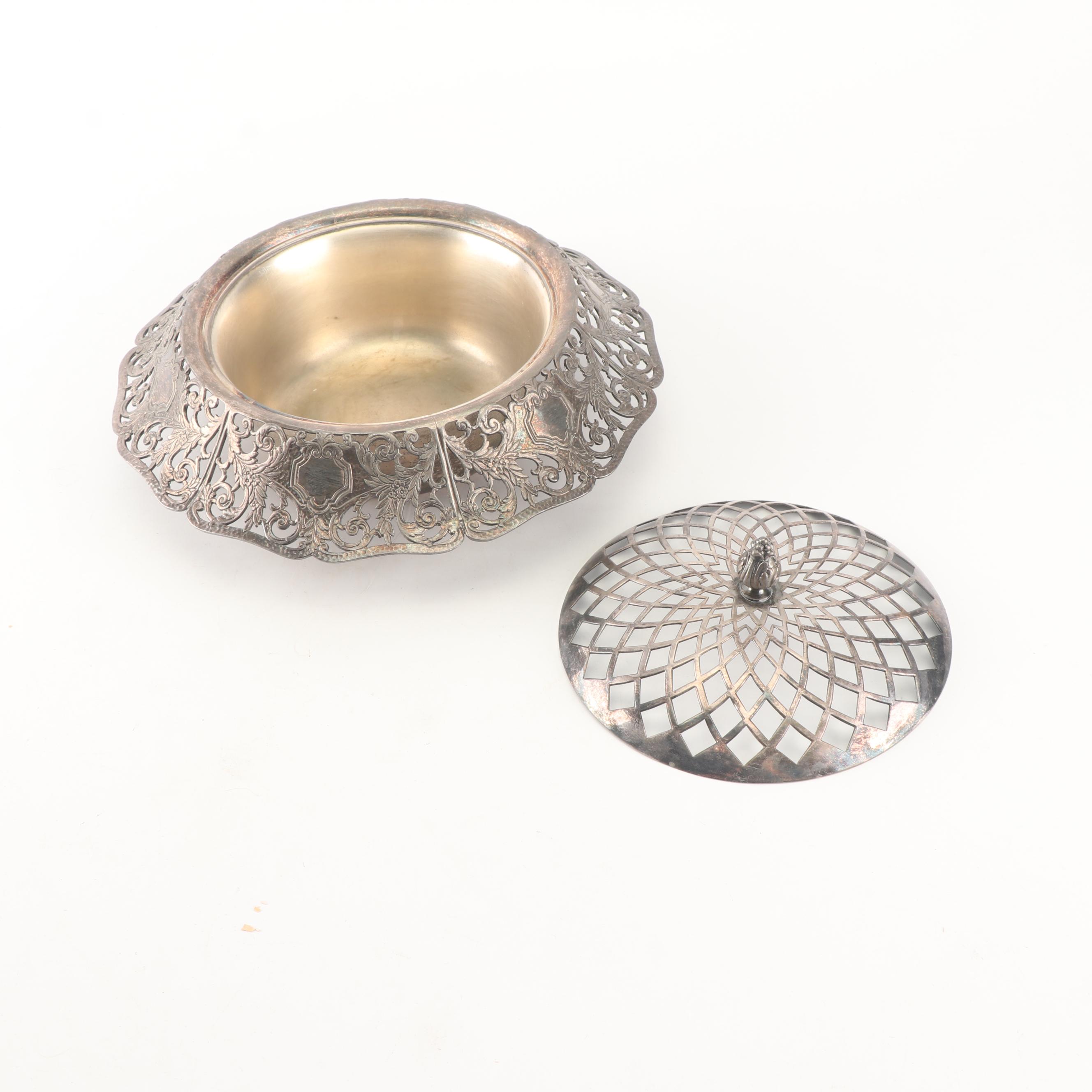 Forbes Silver Co. Silver Plate Centerpiece Flower Frog, Circa 1920s