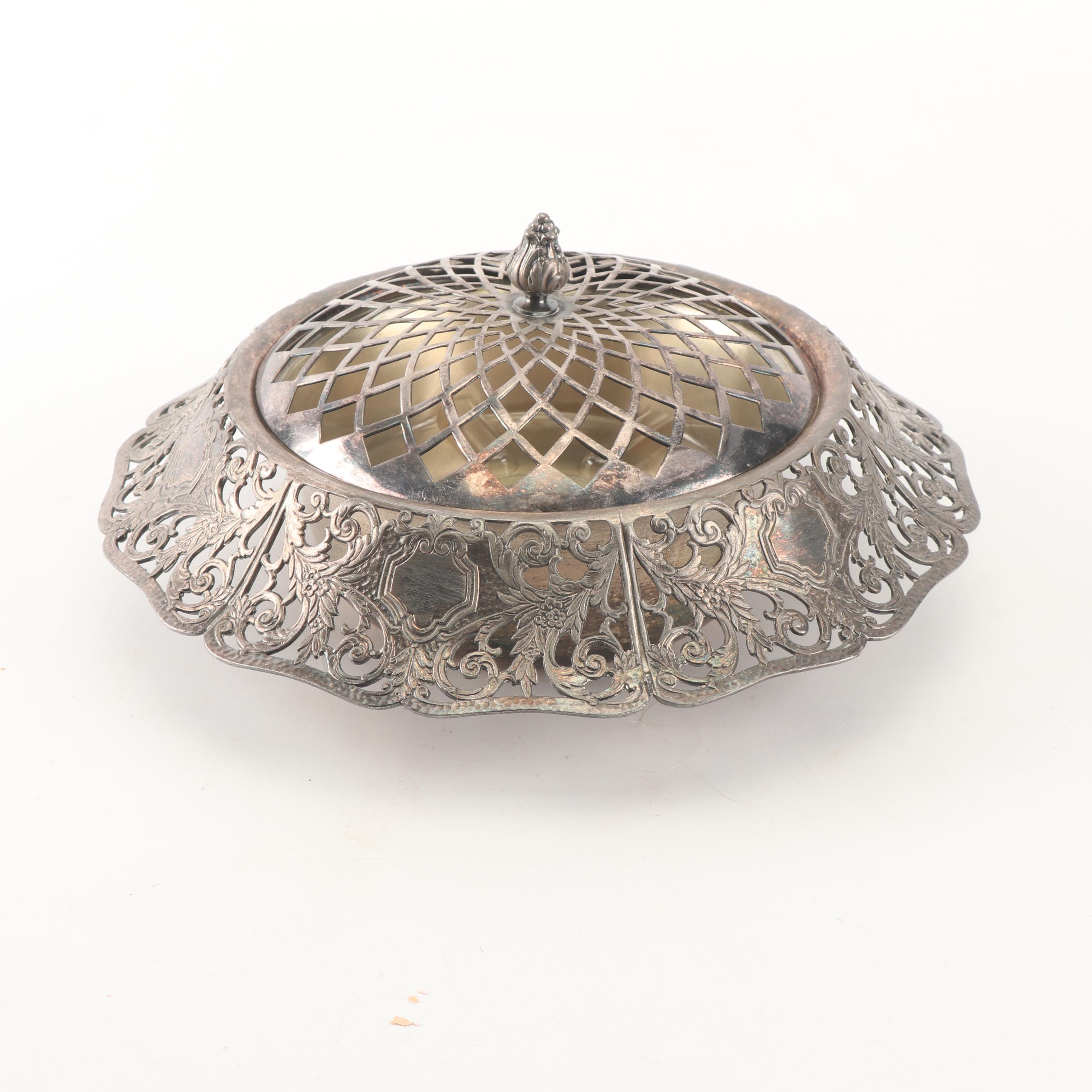 Forbes Silver Co. Silver Plate Centerpiece Flower Frog, Circa 1920s
