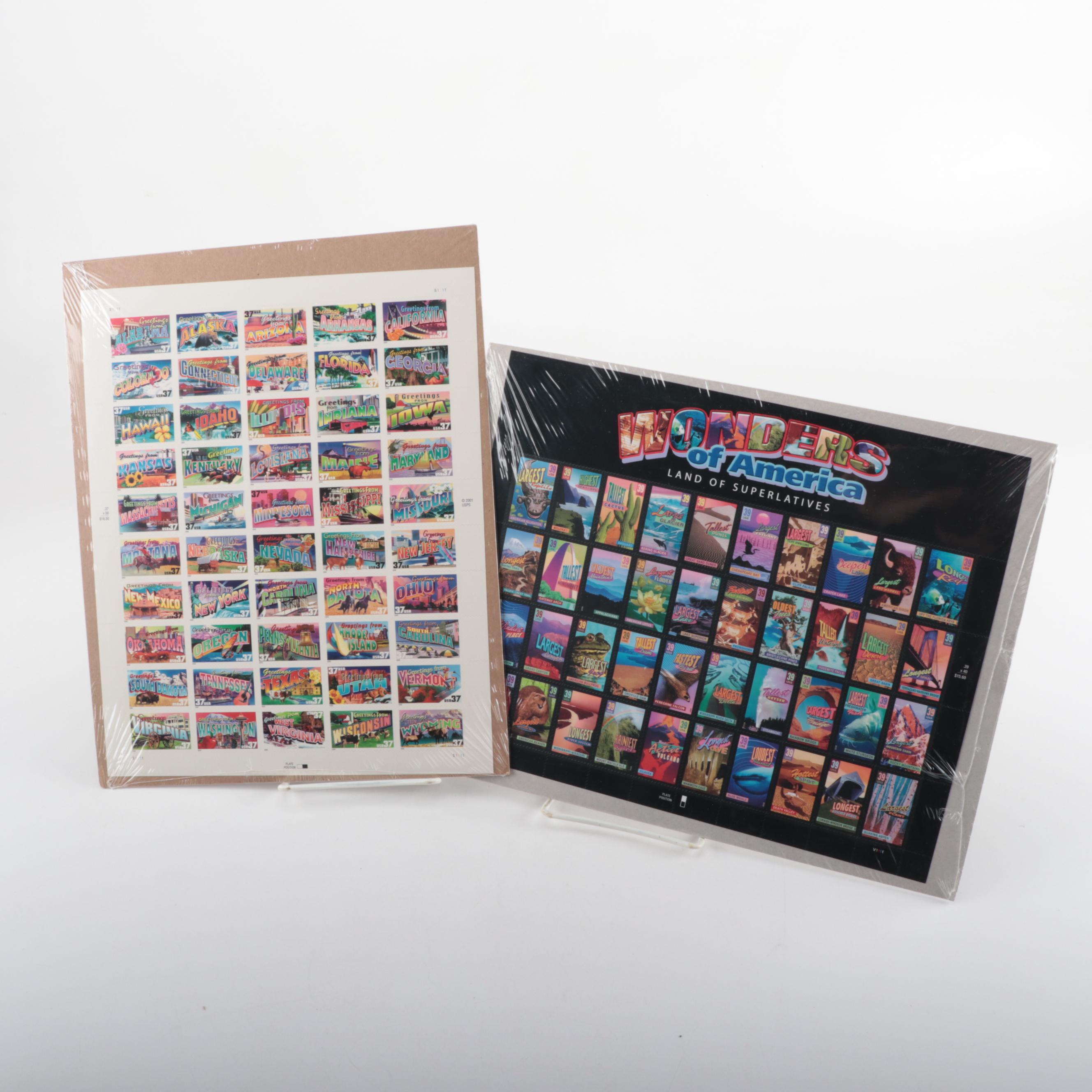 U.S. Souvenir Stamp Sheets including Charles and Ray Eames Commemorative Sheet