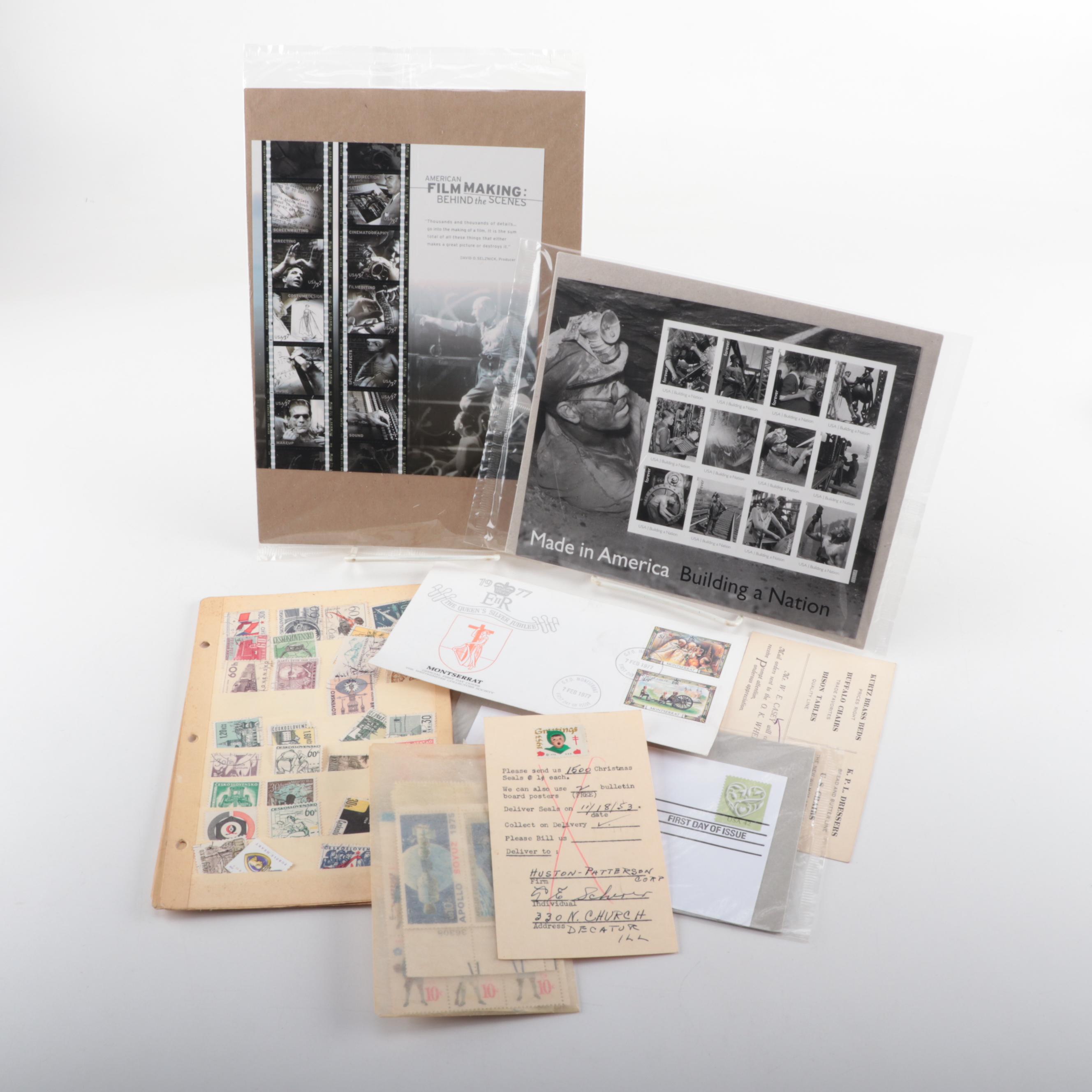 U.S. Souvenir Stamp Sheets including Charles and Ray Eames Commemorative Sheet