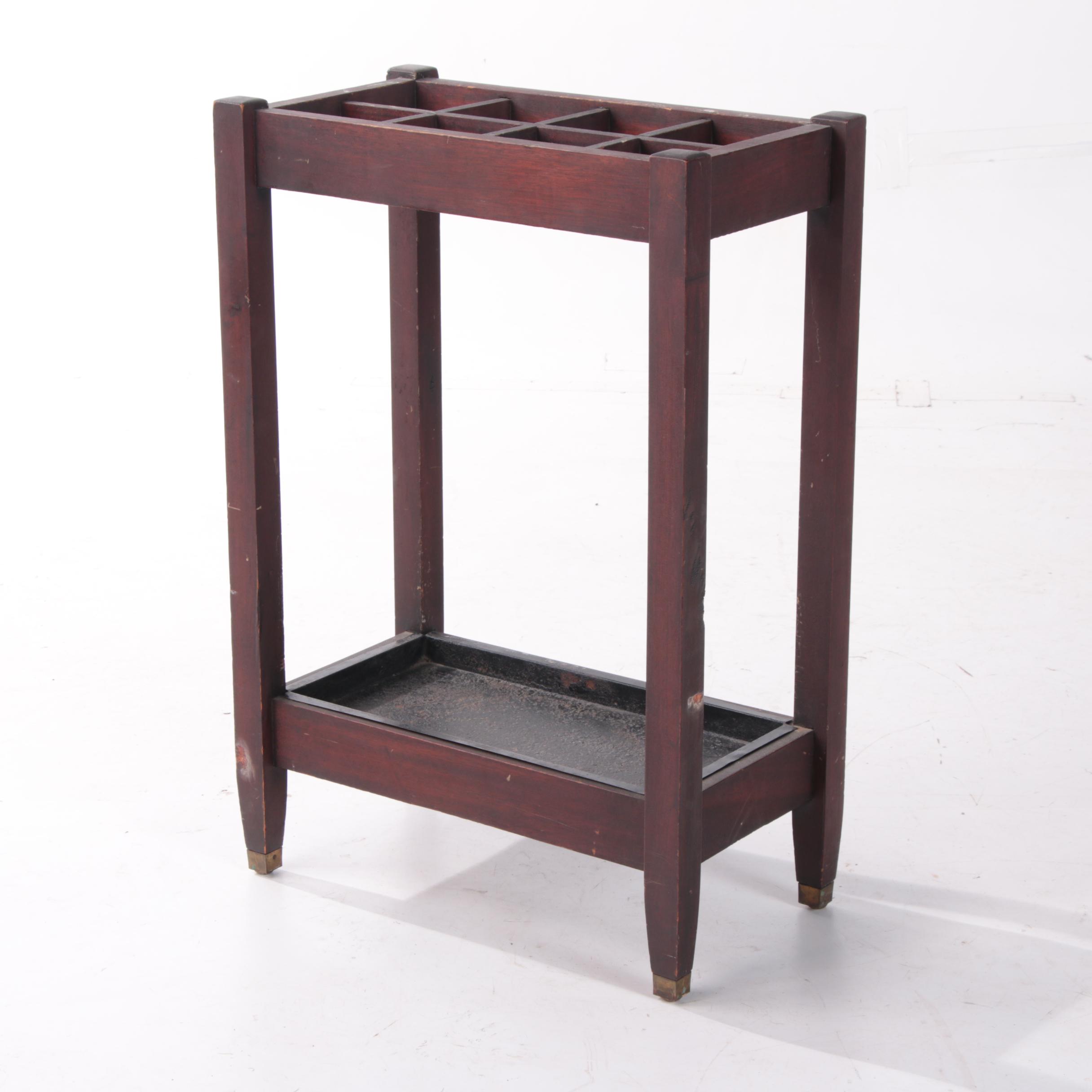 Contemporary Mission Style Painted Wooden Umbrella Stand